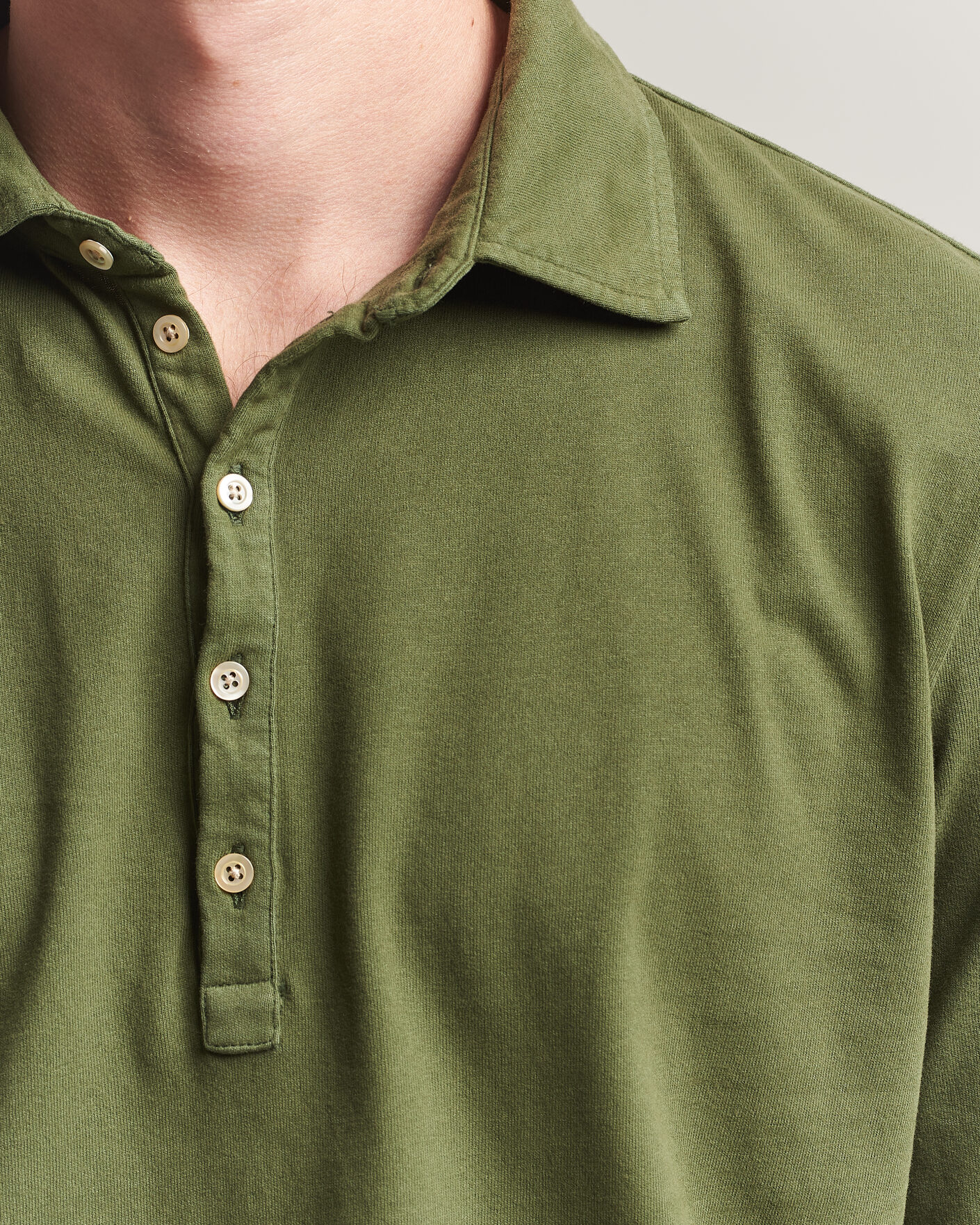 Mies | Pikeet | Massimo Alba | Raya Long Sleeve Polo Moss Green