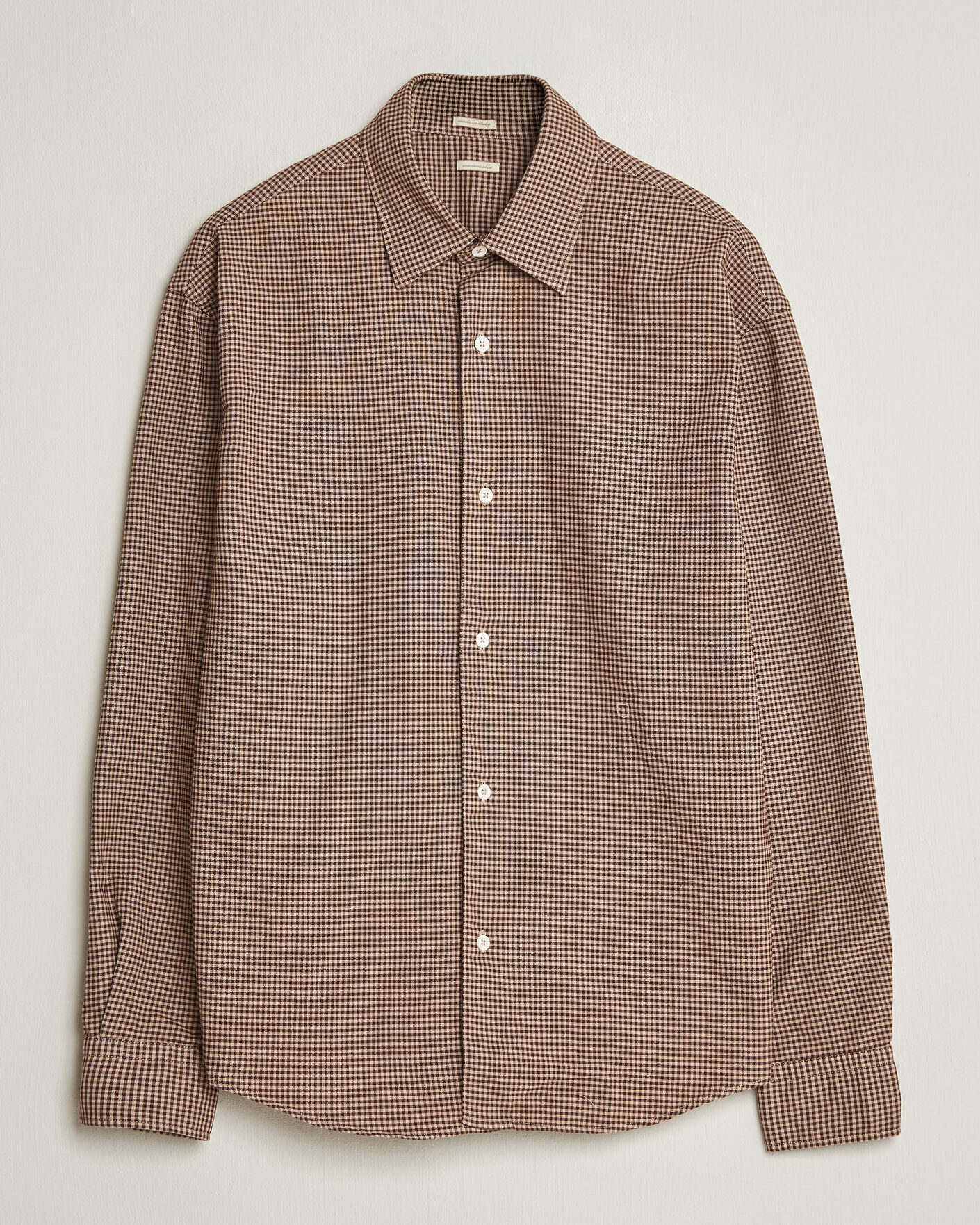 Mies | Kauluspaidat | Massimo Alba | Boxy Microcheck Shirt Fossil