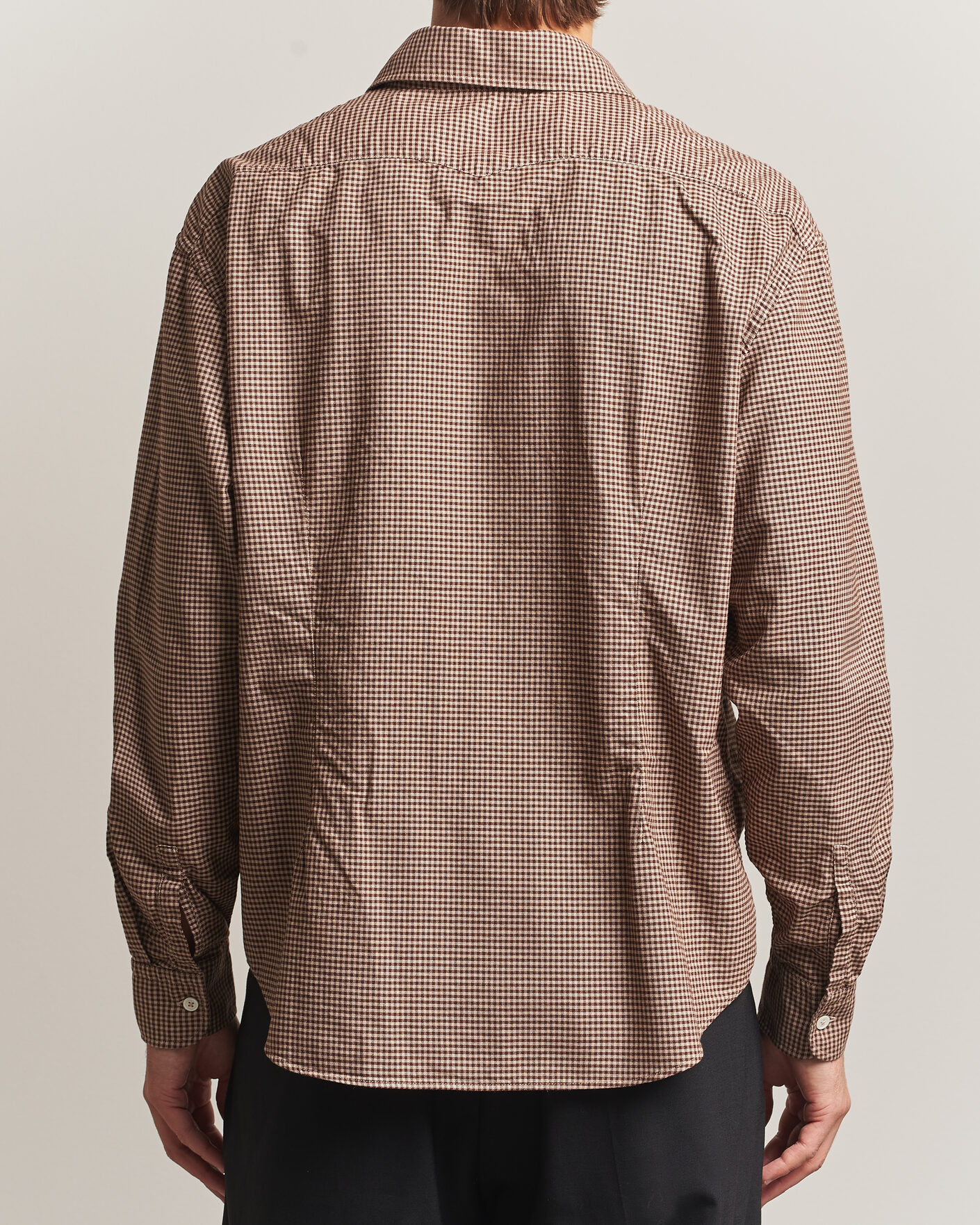 Mies | Kauluspaidat | Massimo Alba | Boxy Microcheck Shirt Fossil