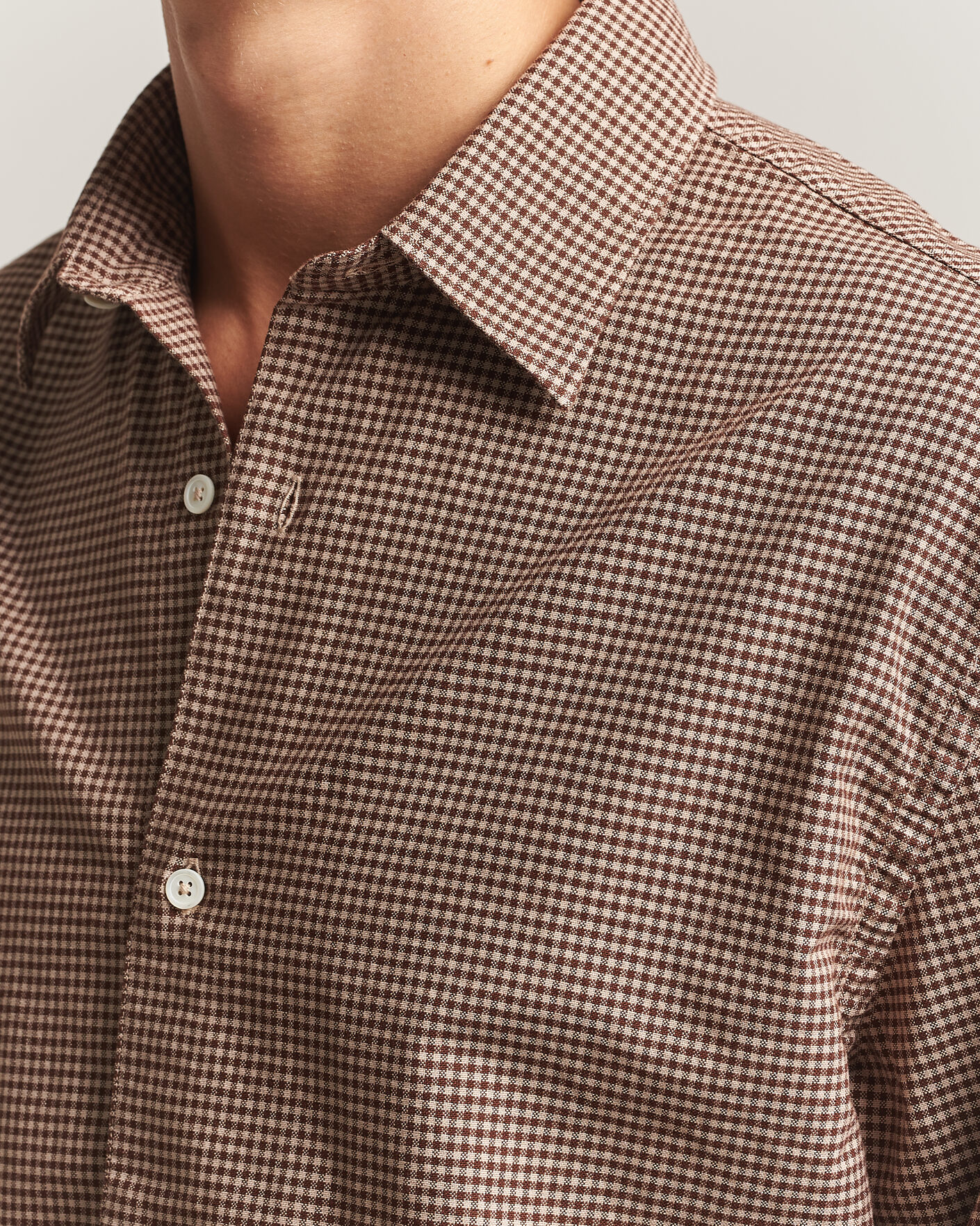Mies | Kauluspaidat | Massimo Alba | Boxy Microcheck Shirt Fossil