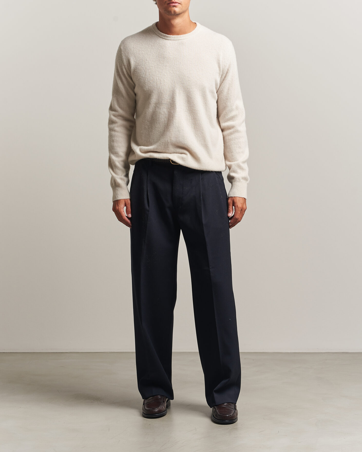 Mies | Puserot | Massimo Alba | Kane Brushed Cashmere Sweater Magnolia