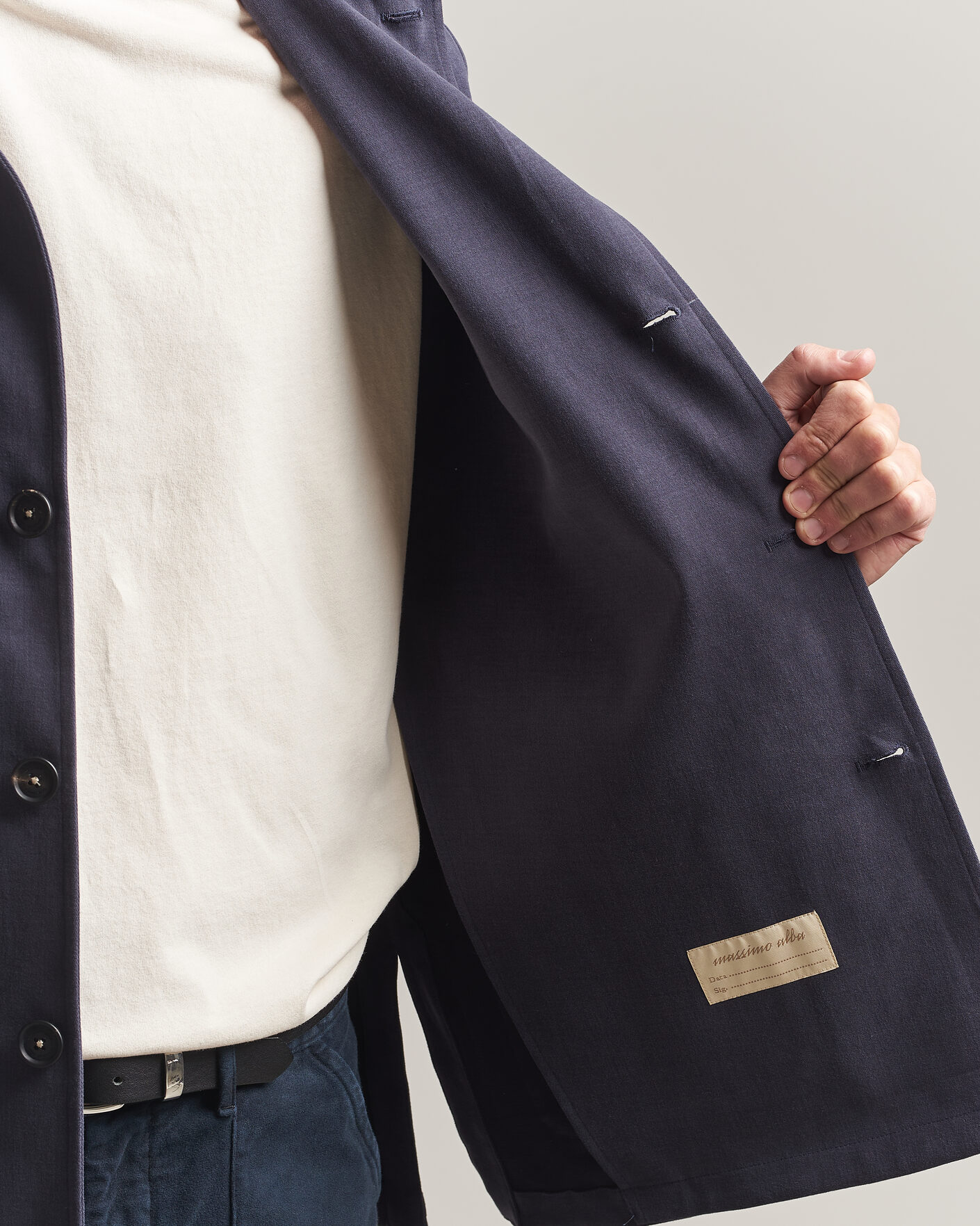 Mies | Takit | Massimo Alba | Florida Brushed Cotton Jacket Navy