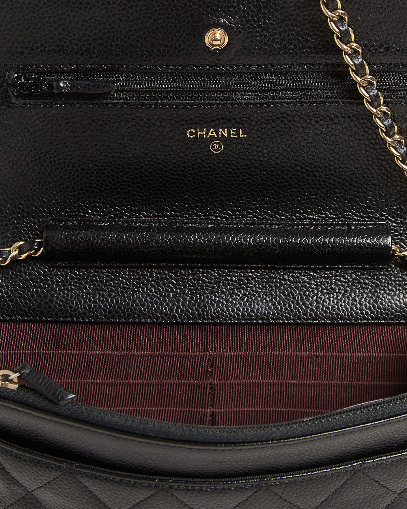 Mies | Pre-Owned & Vintage Bags | Chanel Pre-Owned | Wallet On Chain Caviar Leather Black