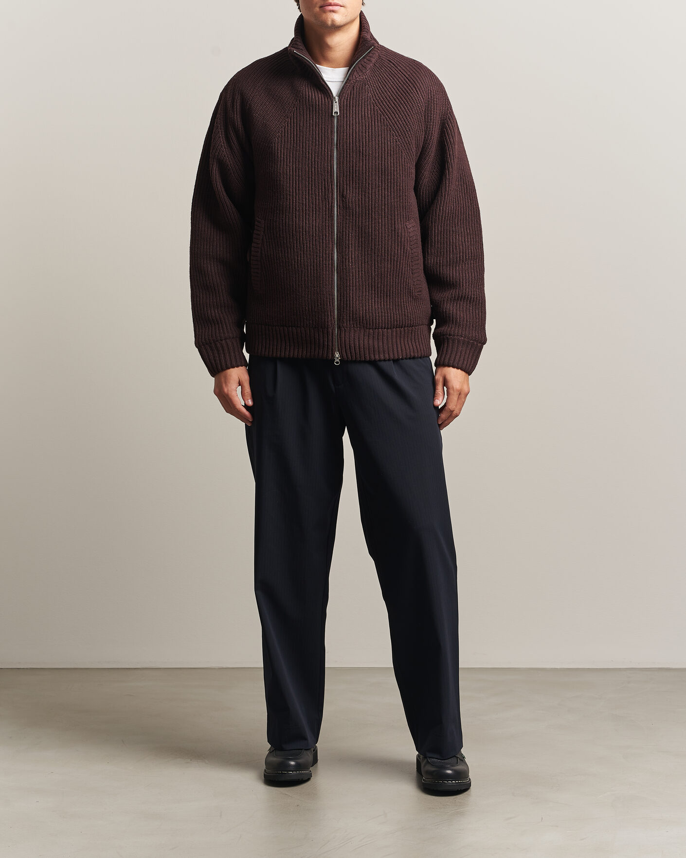 Mies | Puserot | Carhartt WIP | Bandley Padded Wool Mix Full Zip Palisander Brown