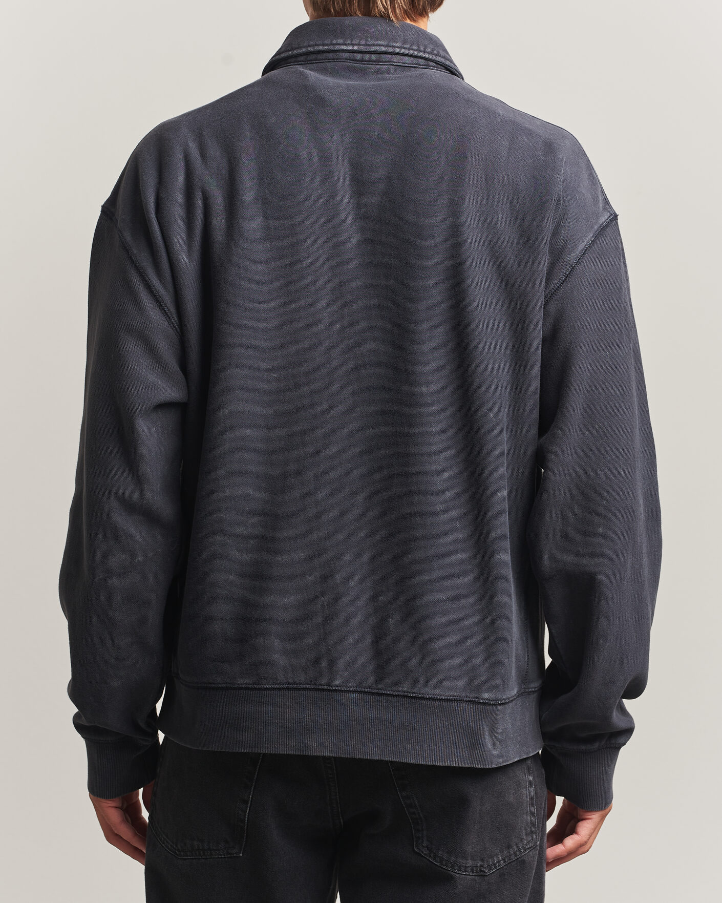 Mies | Puserot | Carhartt WIP | Lambert Washed Polo Sweatshirt Black Moon Wash