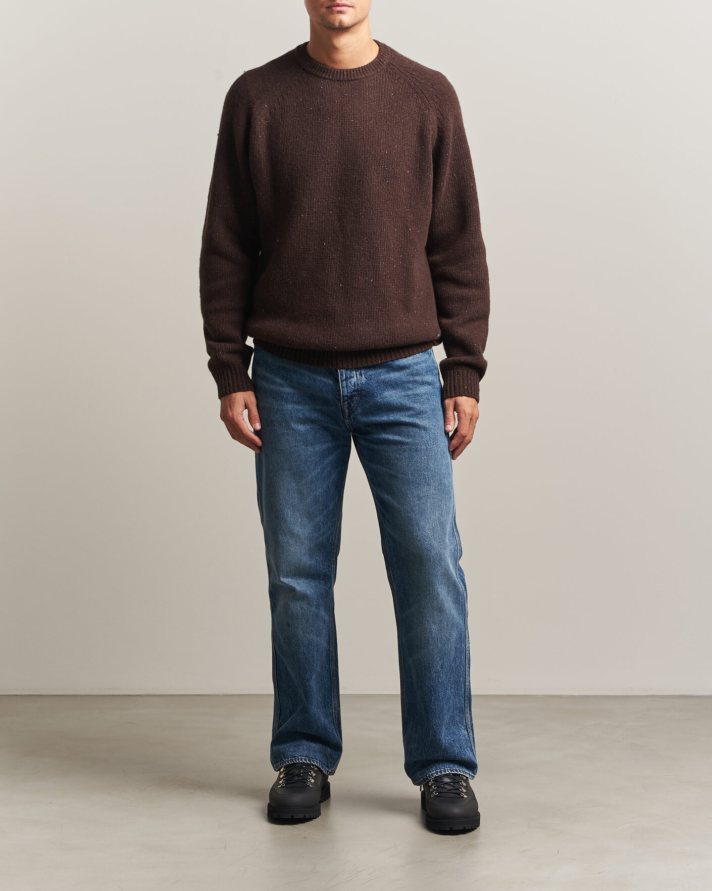 Mies | Puserot | Carhartt WIP | Anglistic Wool/Cotton Sweater Tobacco