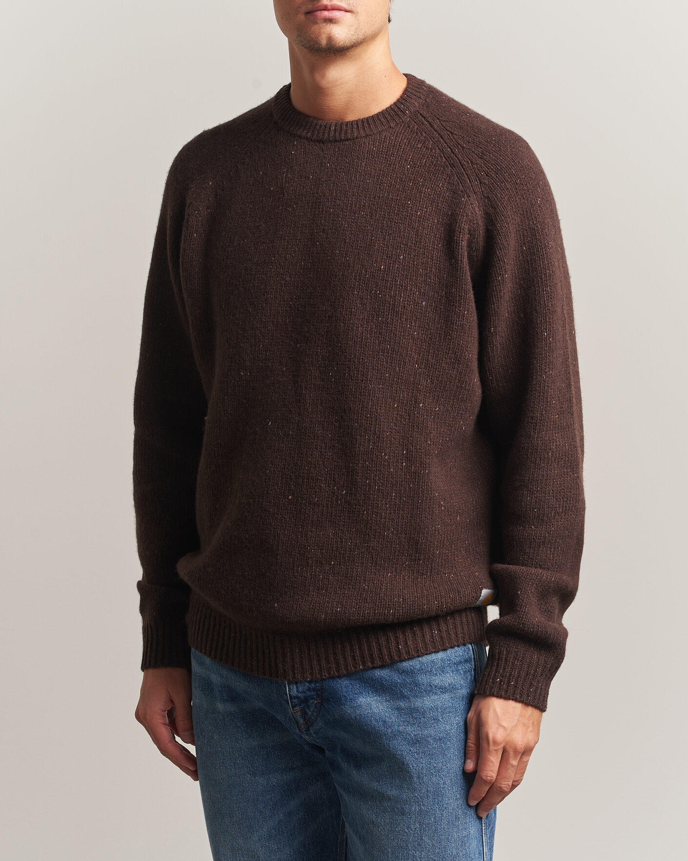 Mies | Puserot | Carhartt WIP | Anglistic Wool/Cotton Sweater Tobacco