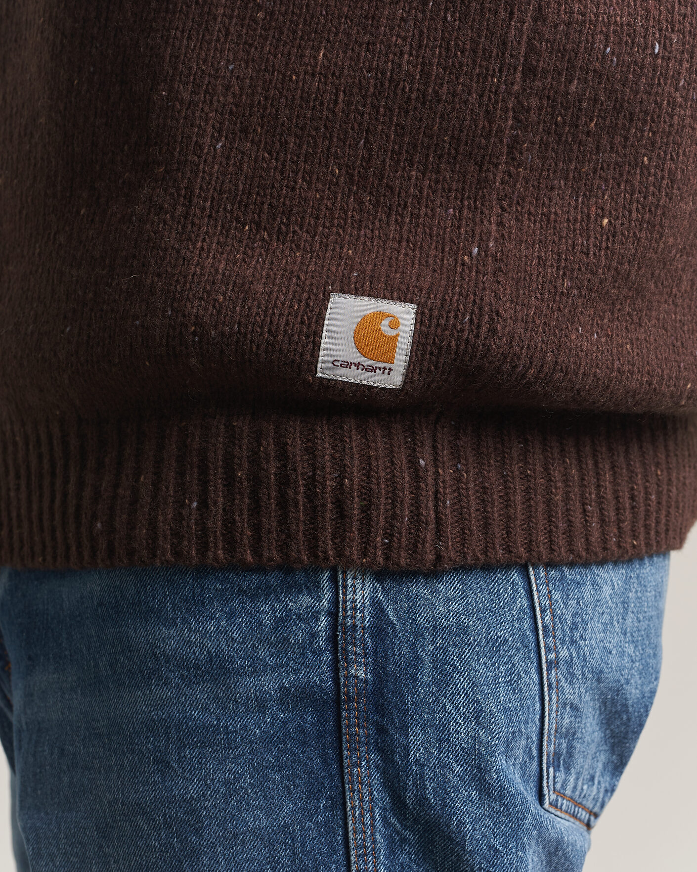 Mies | Puserot | Carhartt WIP | Anglistic Wool/Cotton Sweater Tobacco