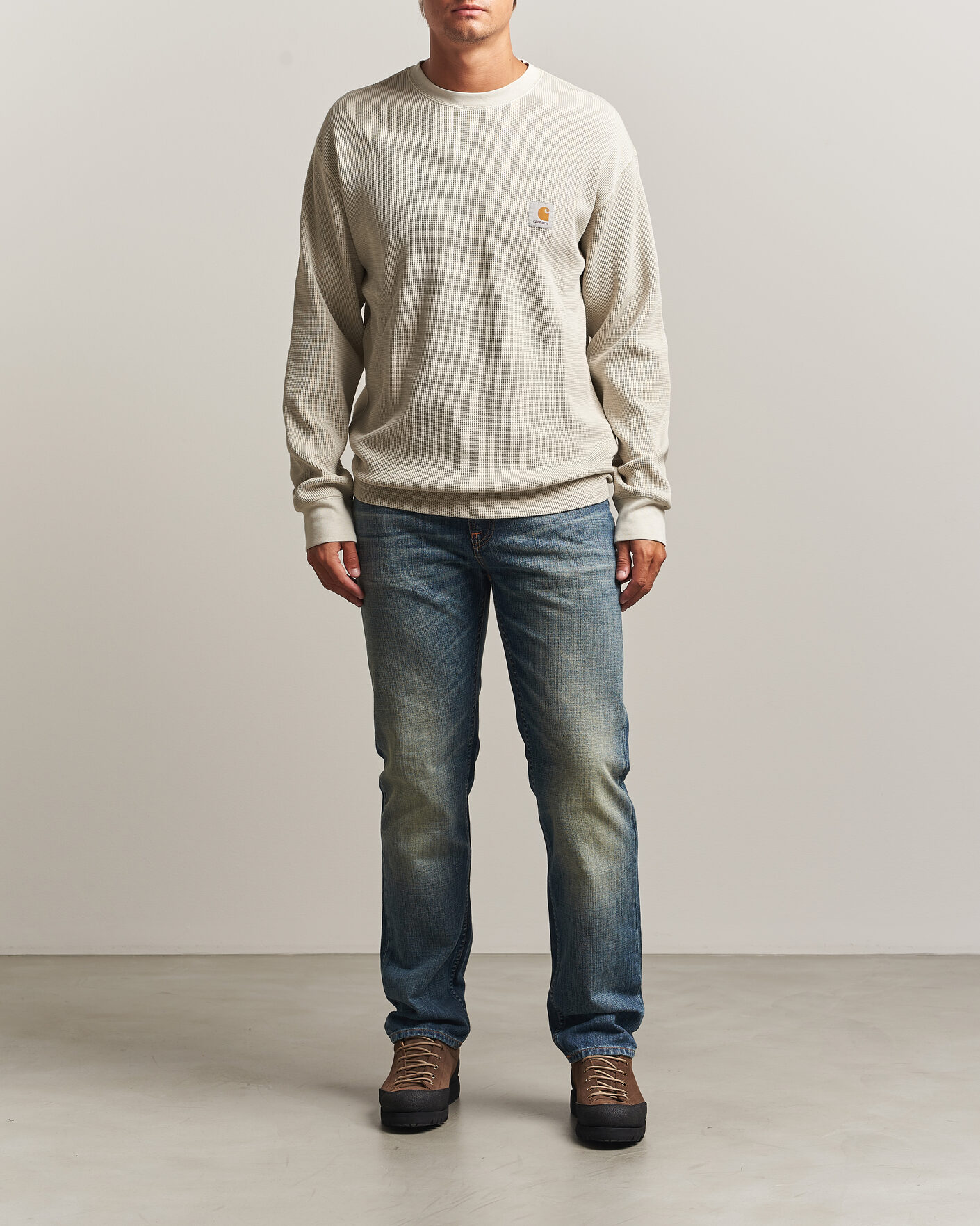 Mies | T-paidat | Carhartt WIP | Long Sleeve Waffle T-Shirt Fleur De Sel