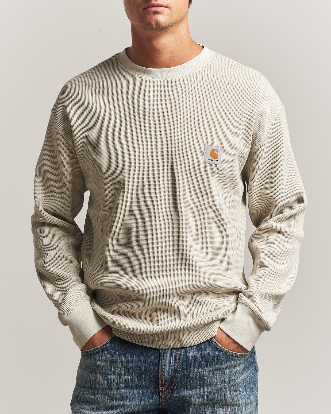Mies | T-paidat | Carhartt WIP | Long Sleeve Waffle T-Shirt Fleur De Sel