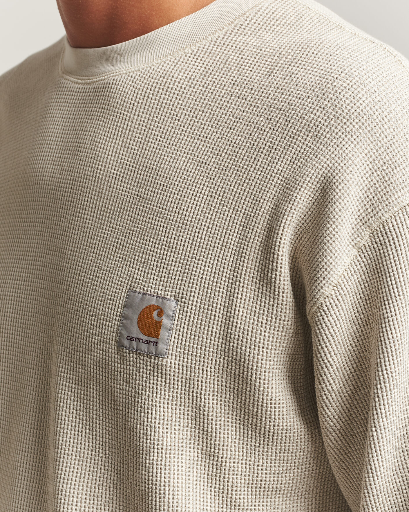 Mies | T-paidat | Carhartt WIP | Long Sleeve Waffle T-Shirt Fleur De Sel