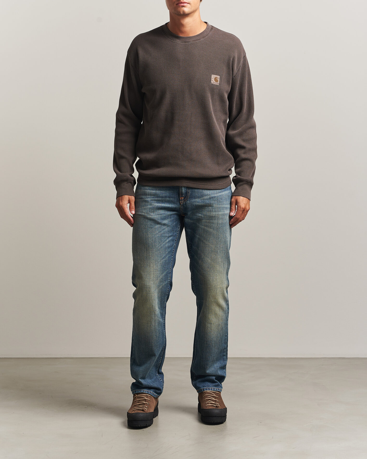 Mies | T-paidat | Carhartt WIP | Long Sleeve Waffle T-Shirt Tobacco