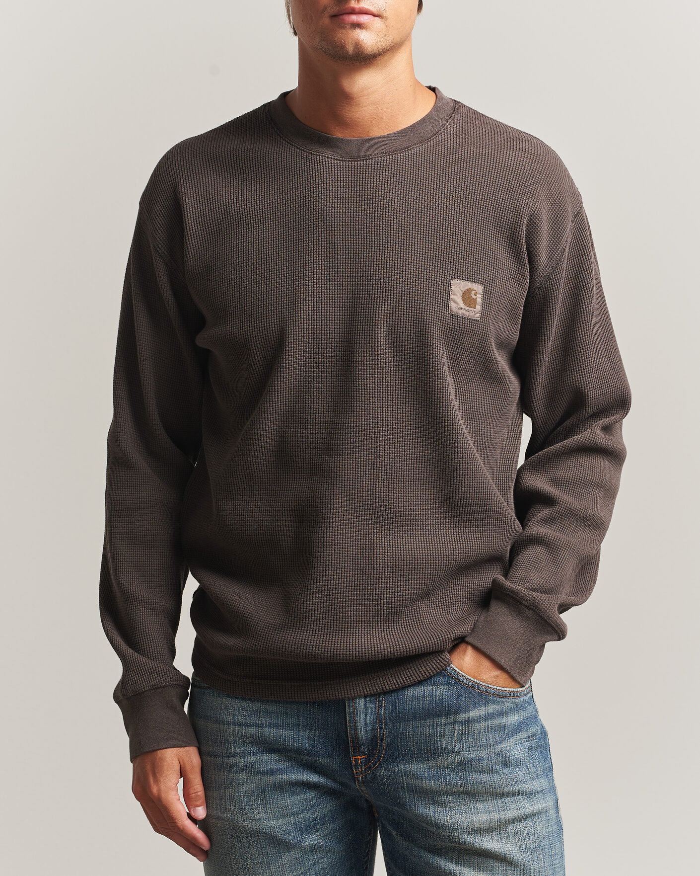 Mies | T-paidat | Carhartt WIP | Long Sleeve Waffle T-Shirt Tobacco