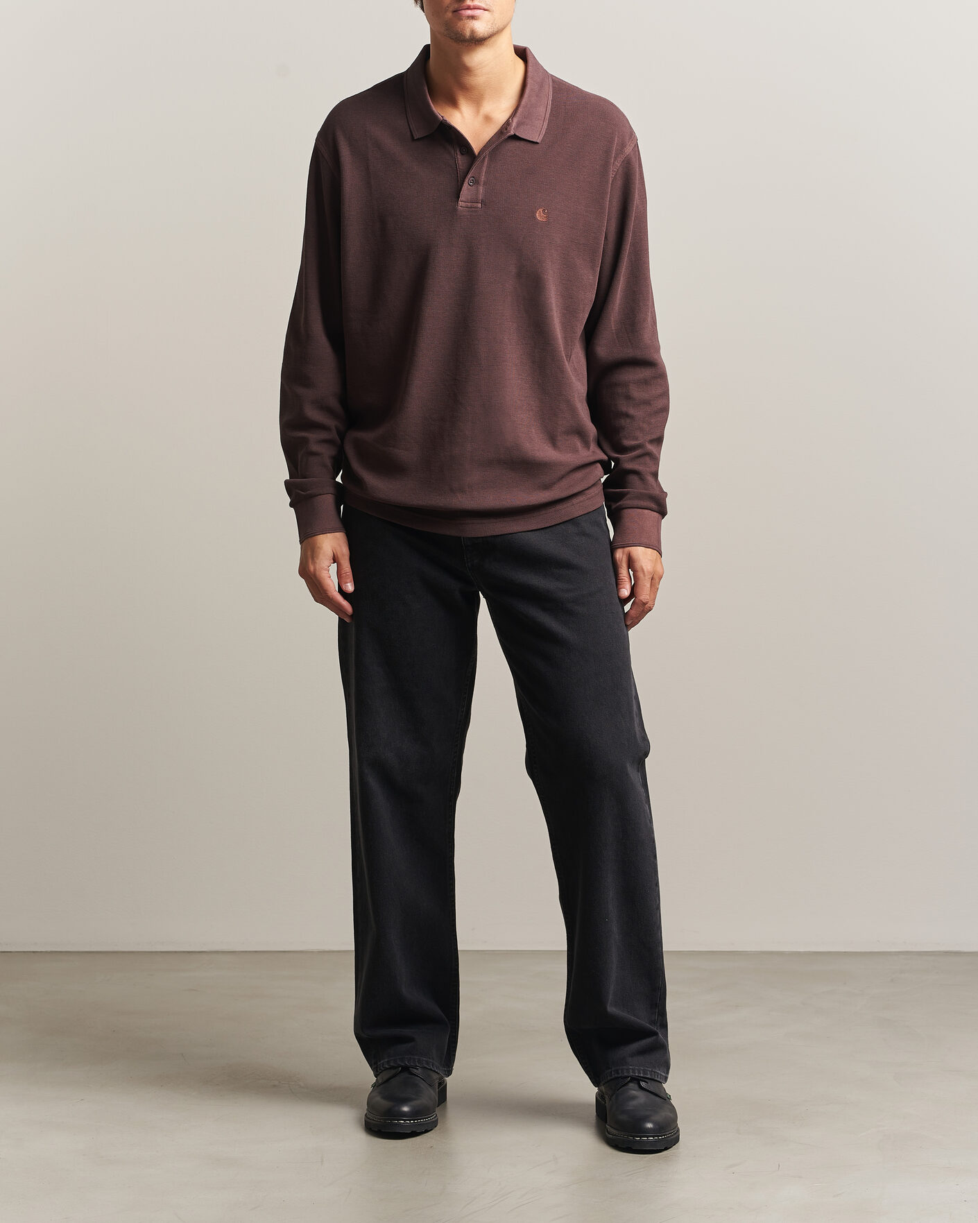 Mies | Puserot | Carhartt WIP | Long Sleeve Waffle Rugby Shirt Palisander Brown