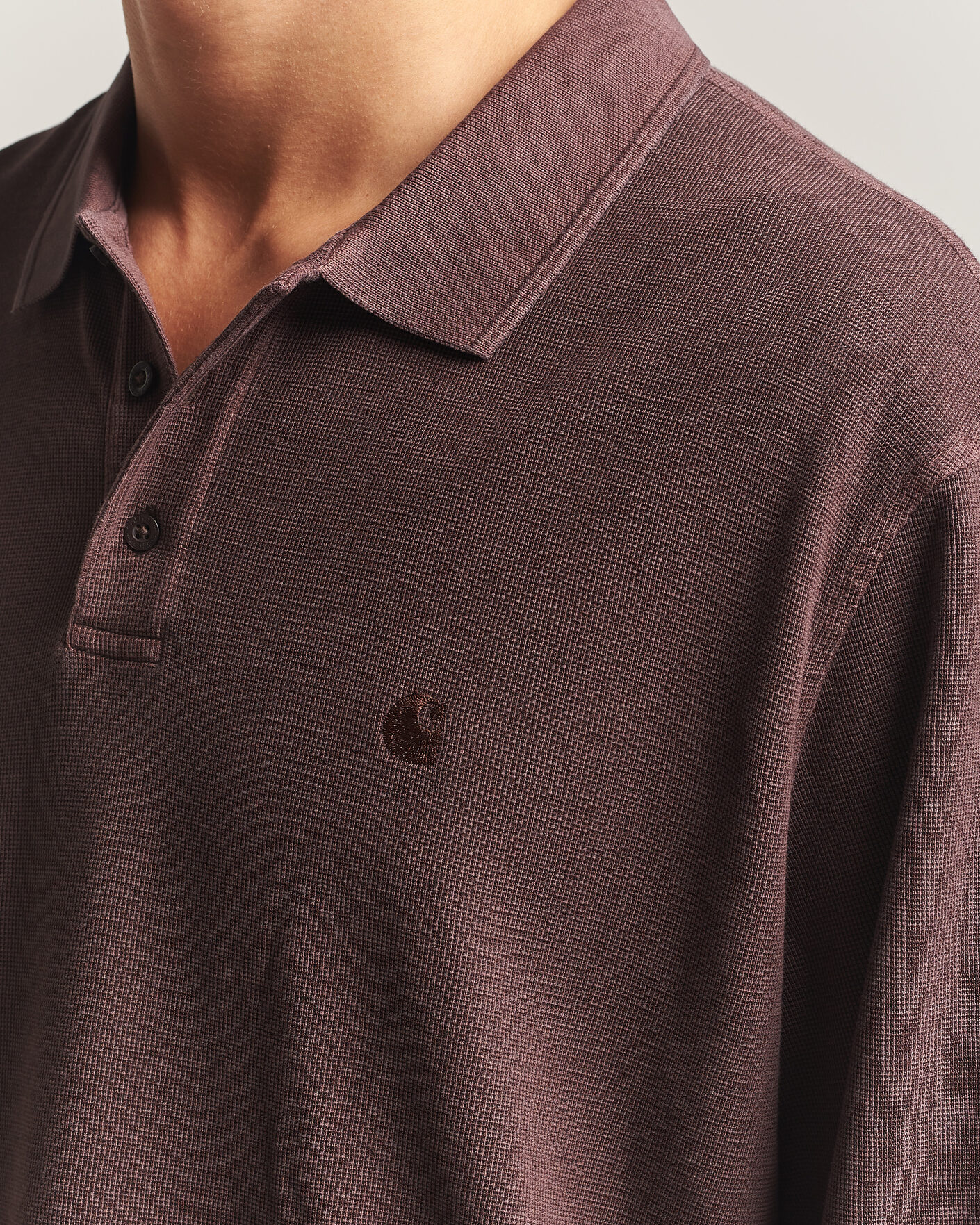 Mies | Puserot | Carhartt WIP | Long Sleeve Waffle Rugby Shirt Palisander Brown
