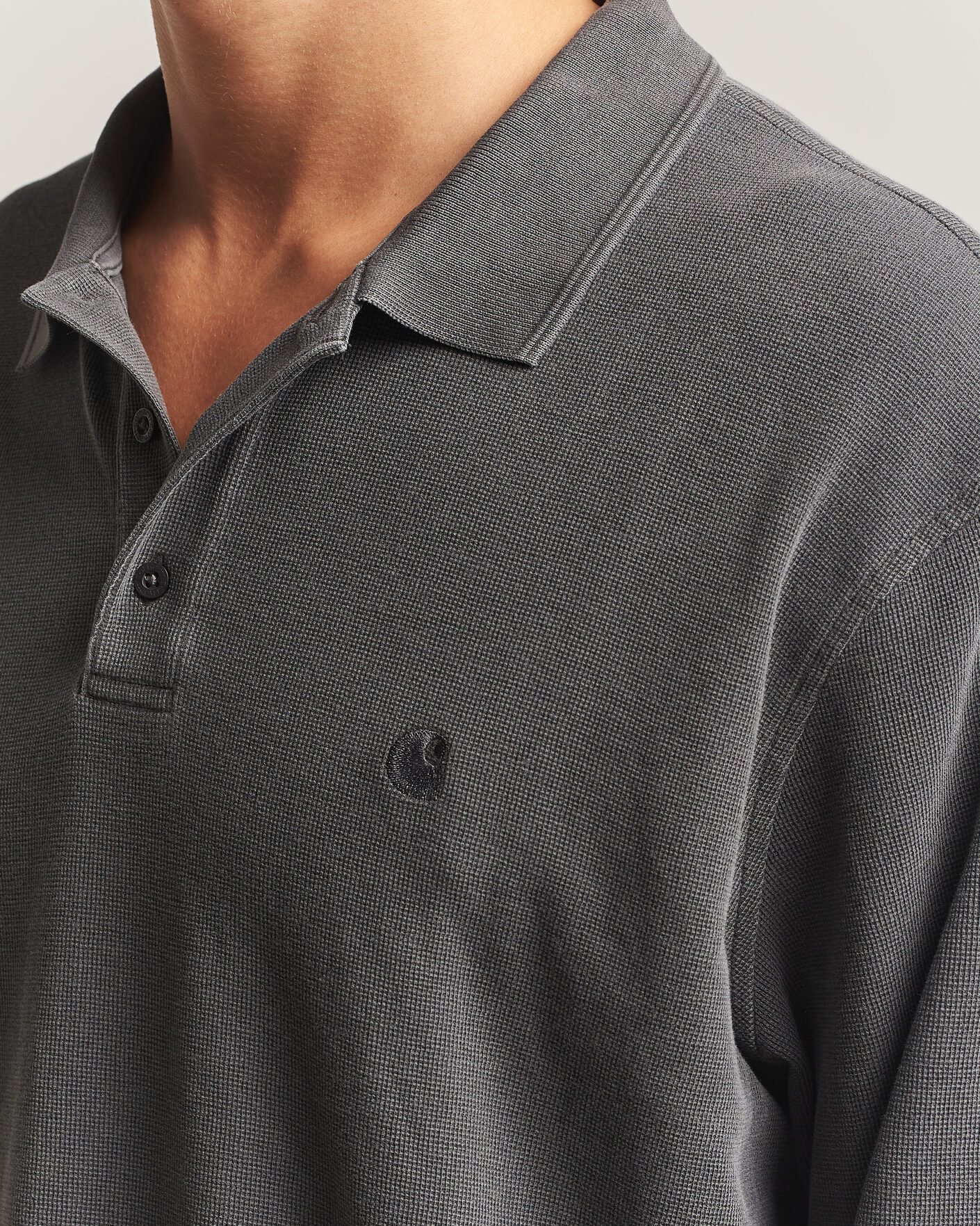 Mies | Puserot | Carhartt WIP | Long Sleeve Waffle Rugby Shirt Black