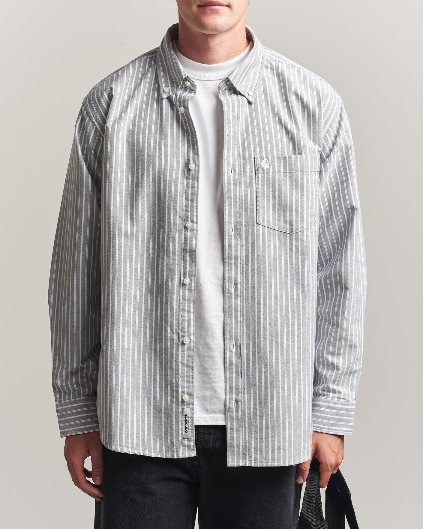 Mies | Kauluspaidat | Carhartt WIP | Canan Striped Oxford Shirt Black