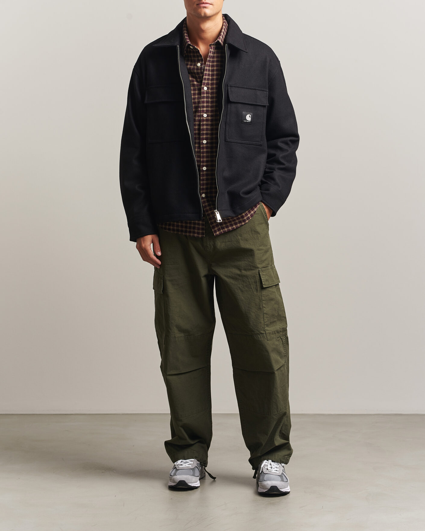 Mies | Kauluspaidat | Carhartt WIP | Atoka Wool Zip Shirt Jacket Black