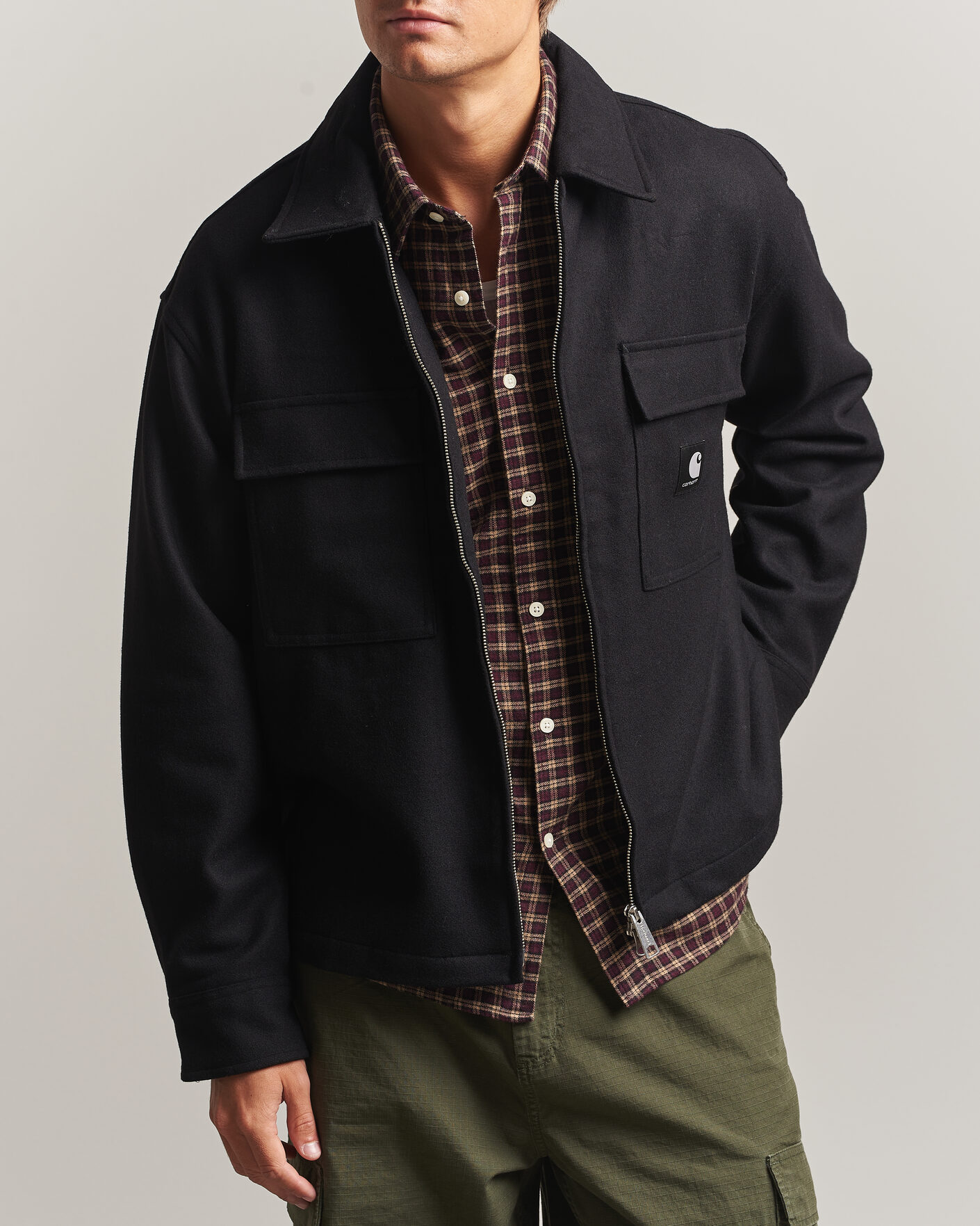Mies | Kauluspaidat | Carhartt WIP | Atoka Wool Zip Shirt Jacket Black