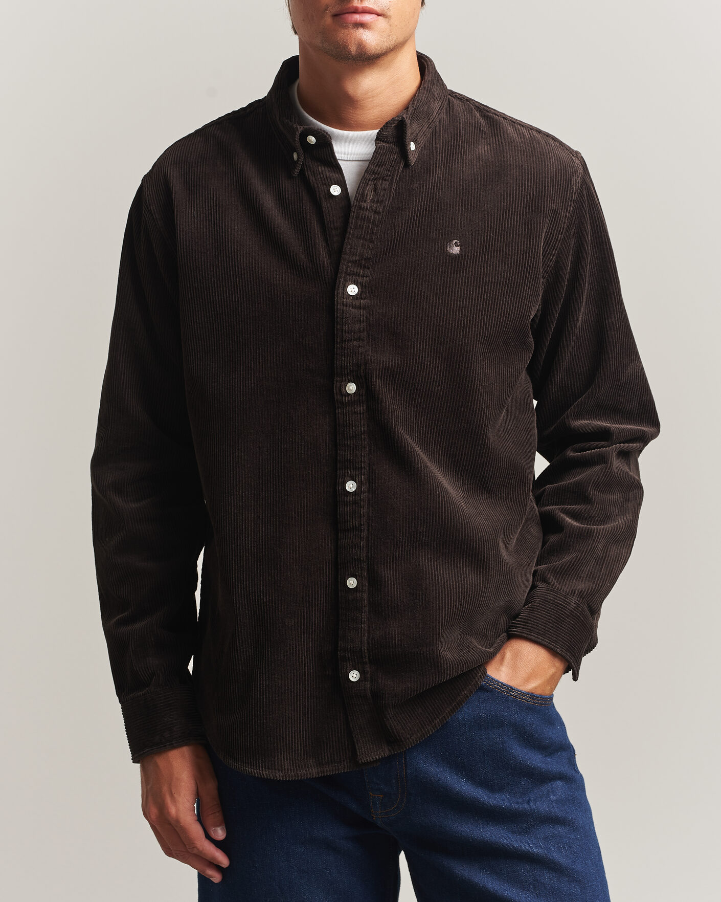 Mies | Kauluspaidat | Carhartt WIP | Madison Cord Shirt Tobacco