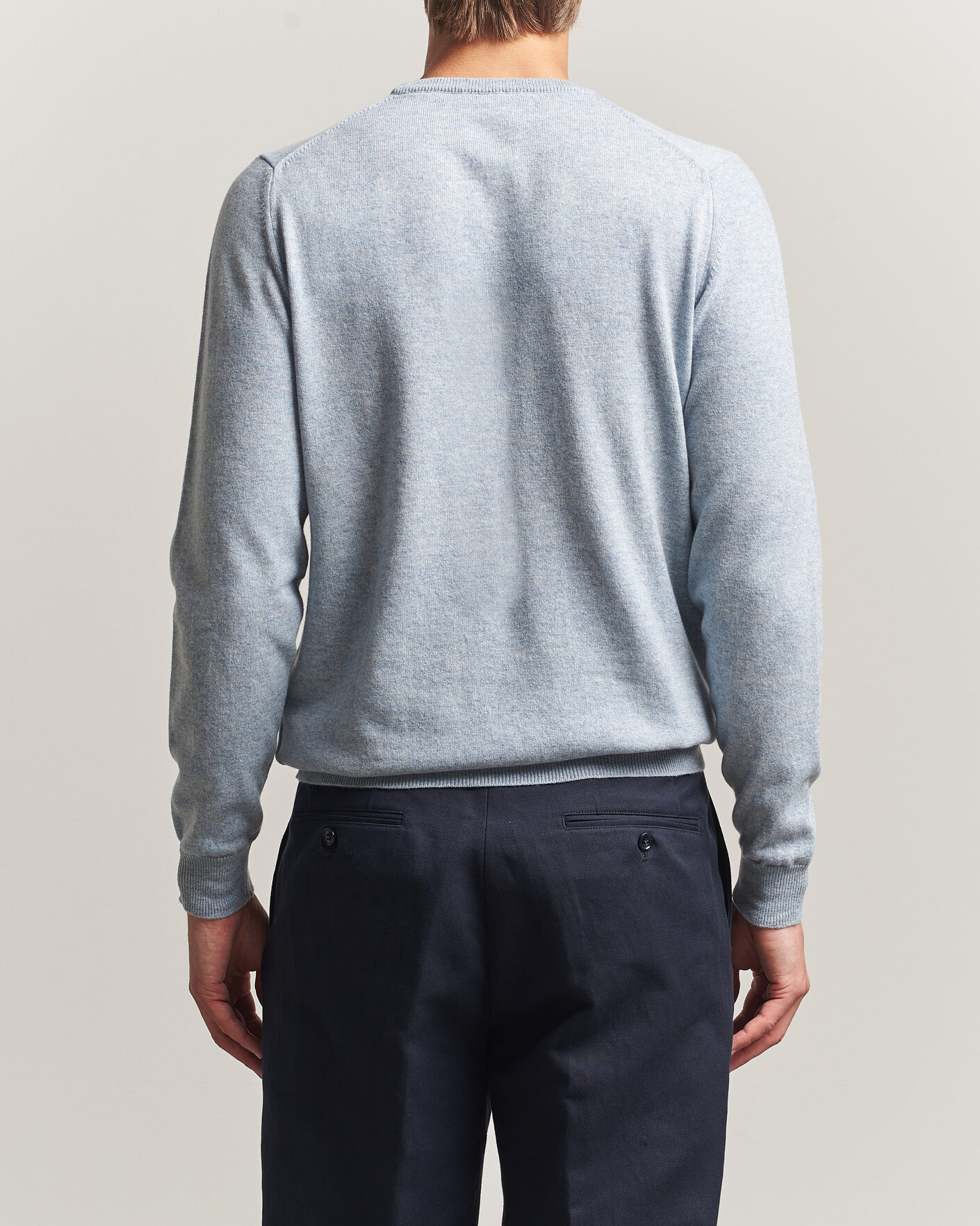 Mies | Puserot | Fedeli | Pure Cashmere Crew Neck Light Blue