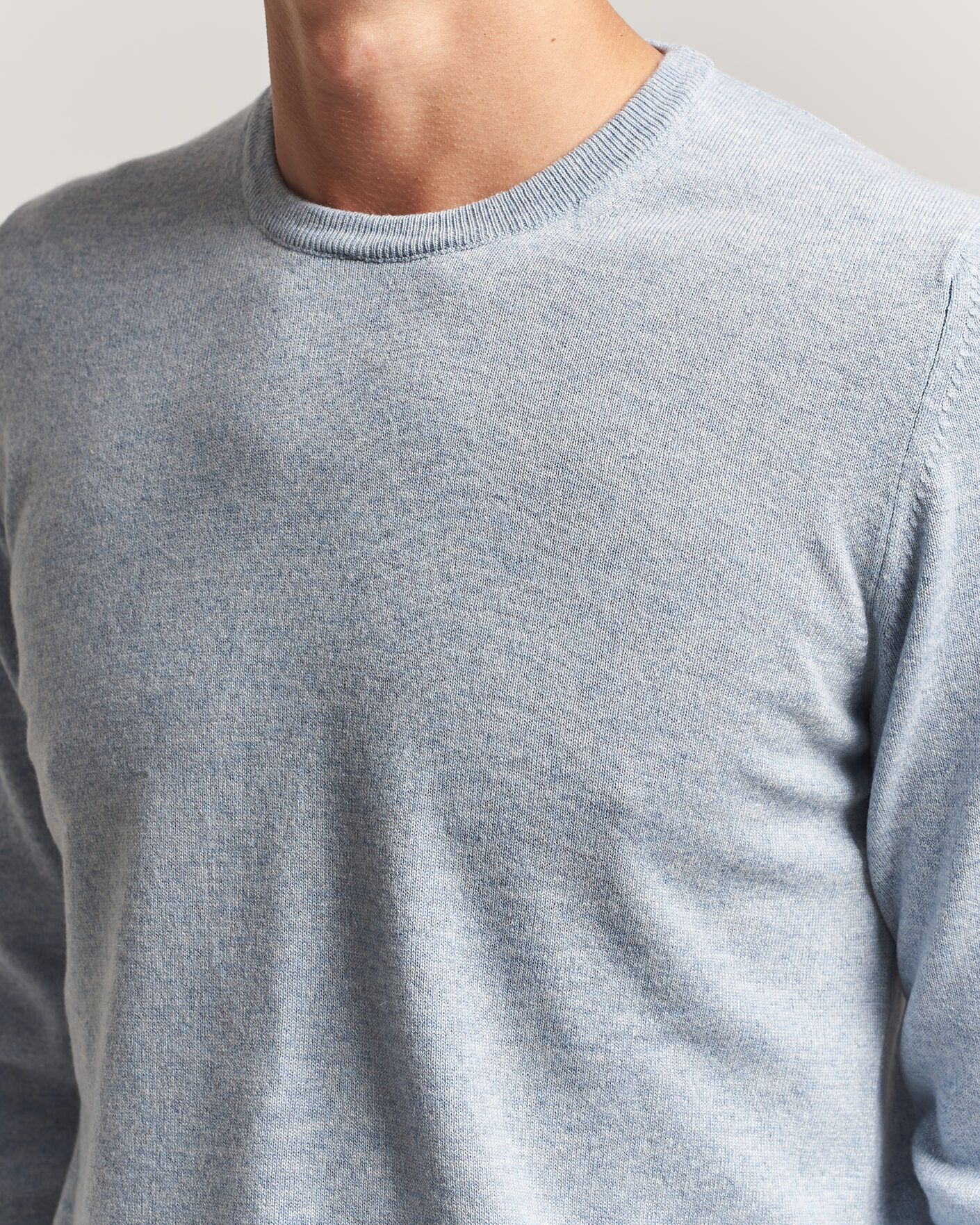 Mies | Puserot | Fedeli | Pure Cashmere Crew Neck Light Blue