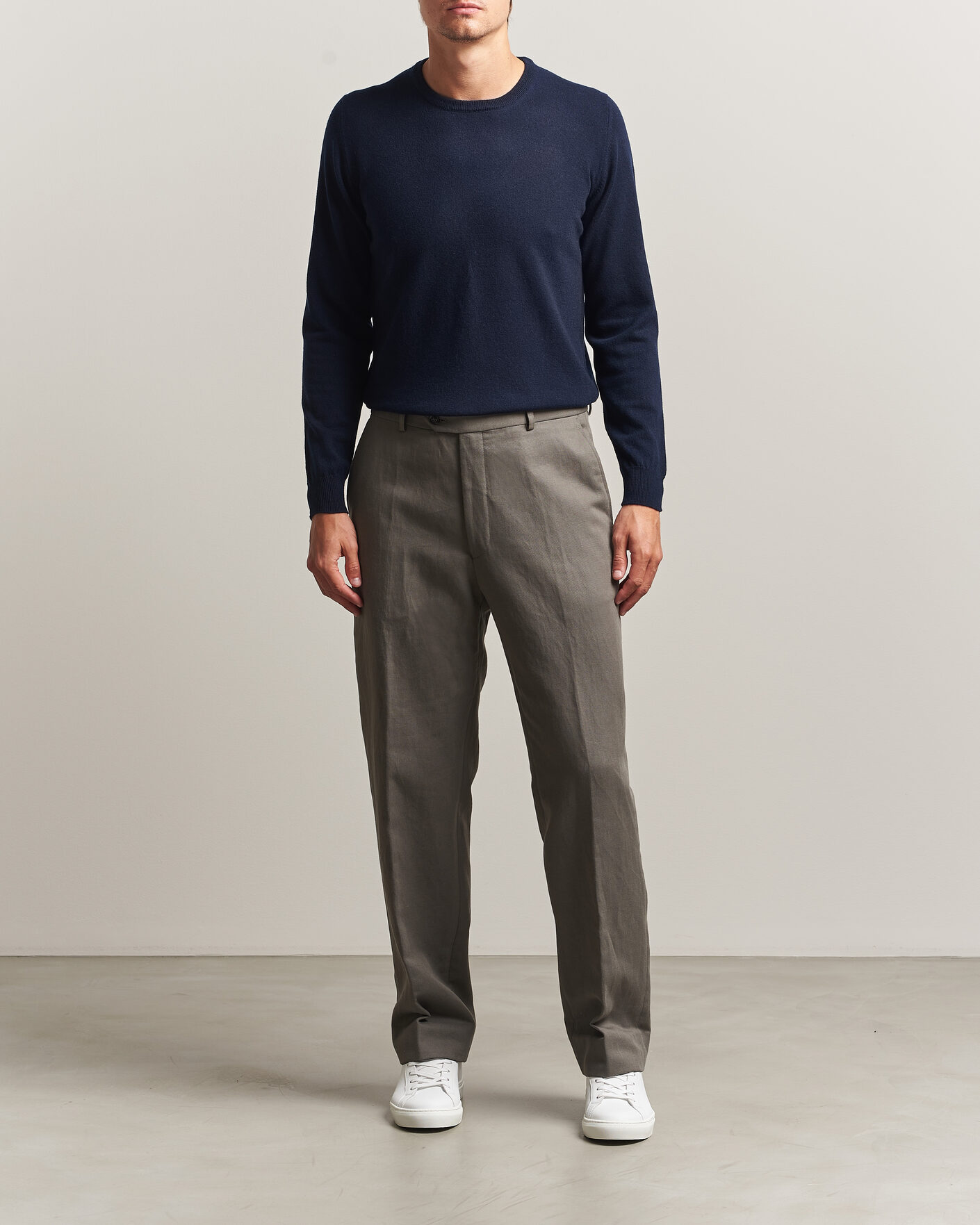 Mies | Puserot | Fedeli | Pure Cashmere Crew Neck Navy Blue
