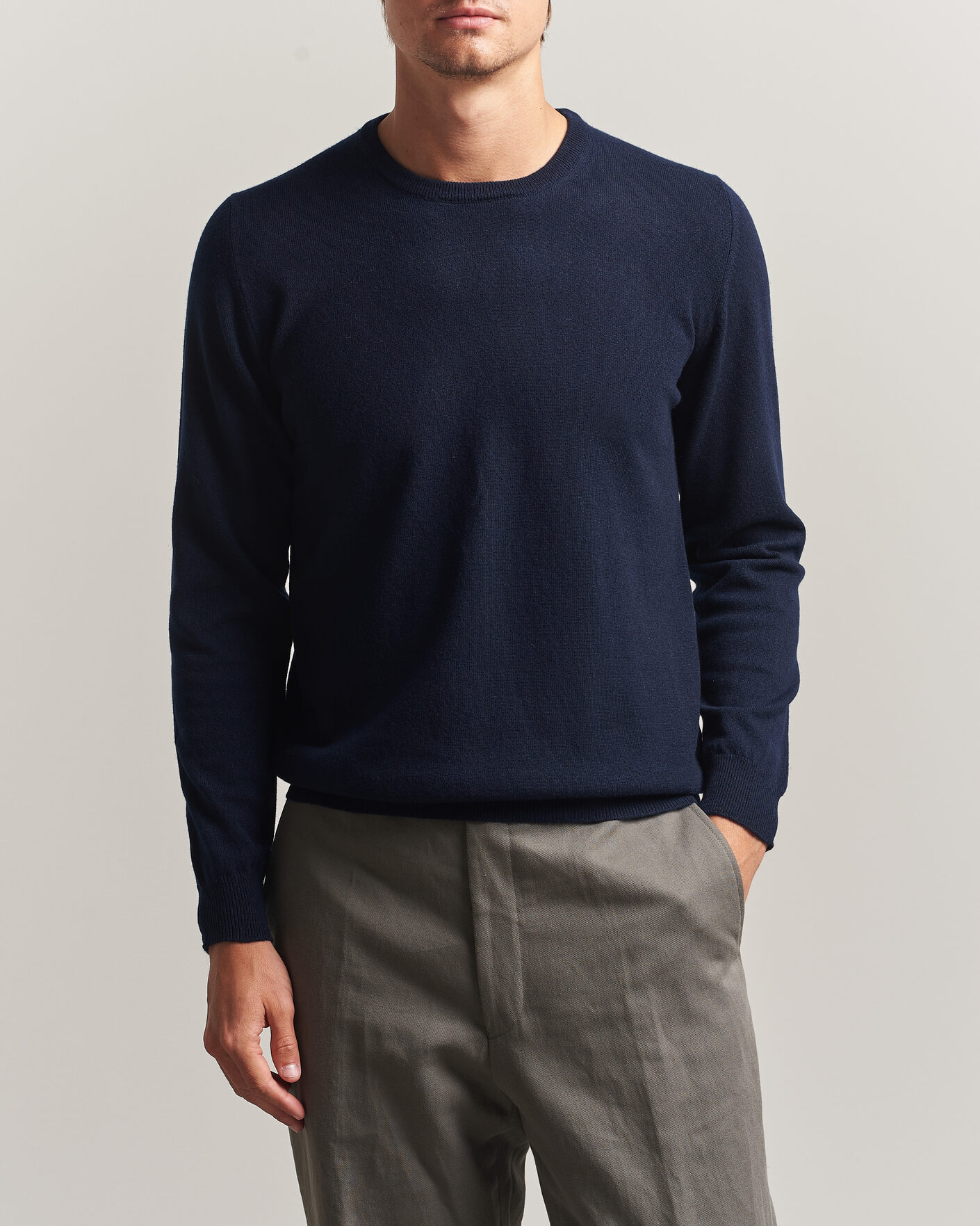 Mies | Puserot | Fedeli | Pure Cashmere Crew Neck Navy Blue