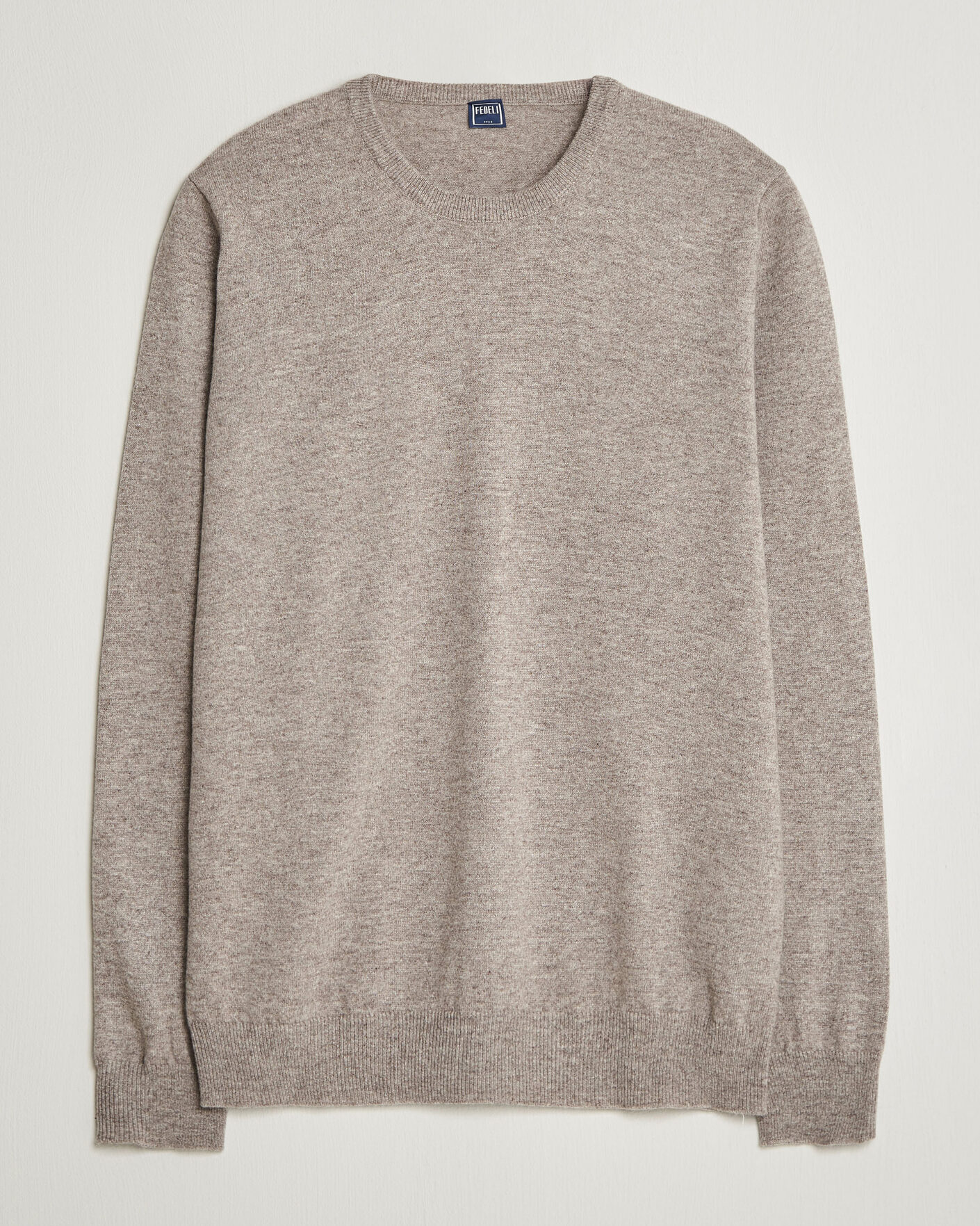 Mies | Puserot | Fedeli | Pure Cashmere Crew Neck Beige Melange