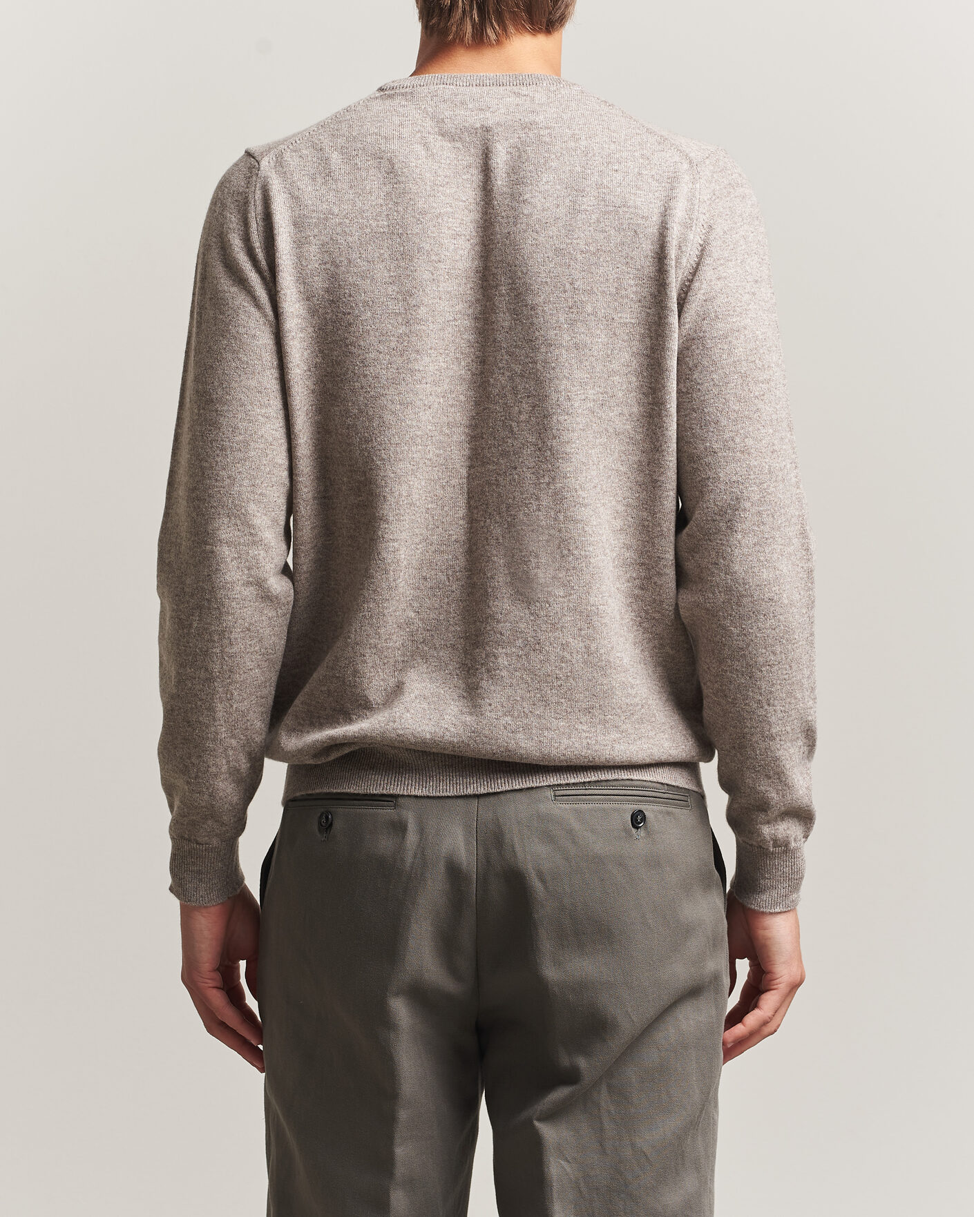Mies | Puserot | Fedeli | Pure Cashmere Crew Neck Beige Melange
