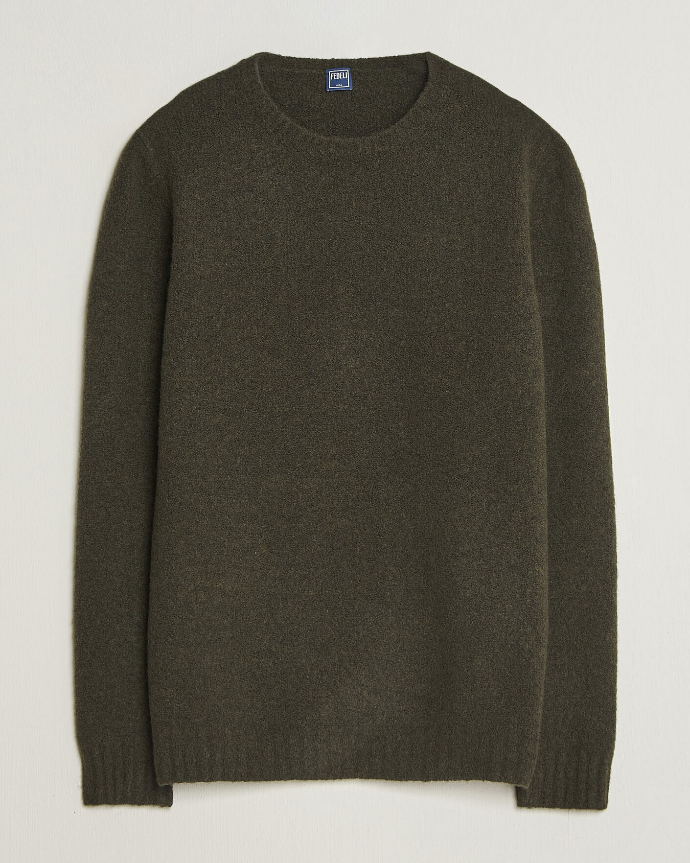 Mies | Puserot | Fedeli | Cashmere Blend Boucle Sweater Forest Green