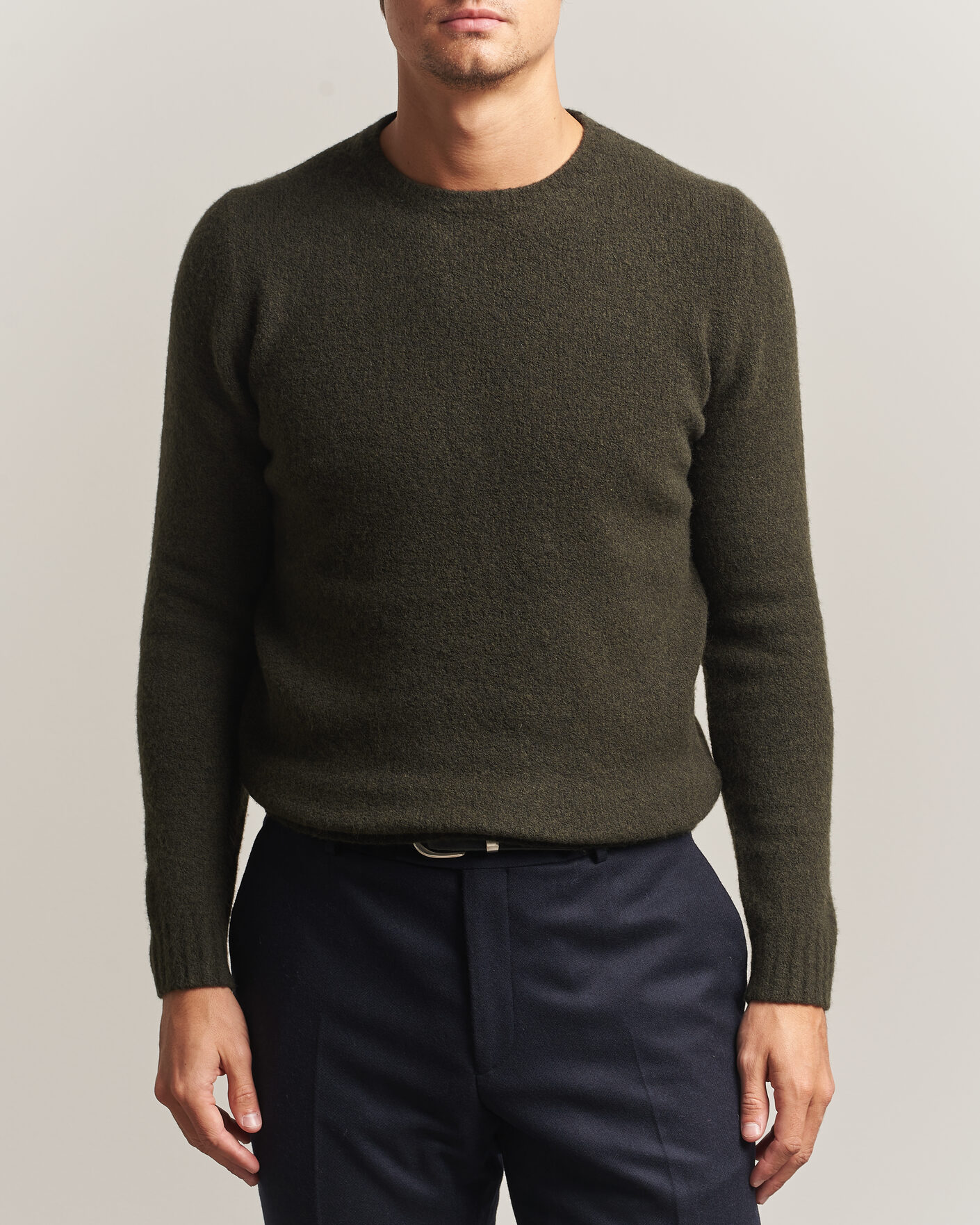 Mies | Puserot | Fedeli | Cashmere Blend Boucle Sweater Forest Green