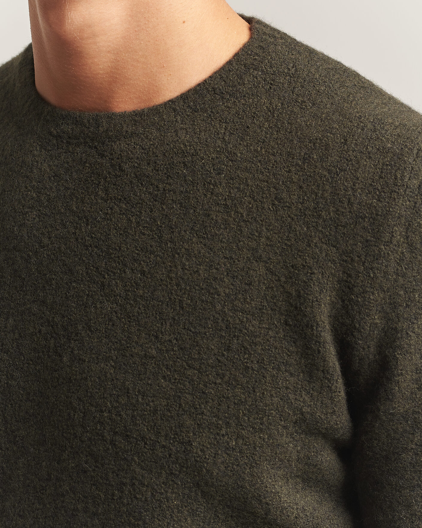 Mies | Puserot | Fedeli | Cashmere Blend Boucle Sweater Forest Green