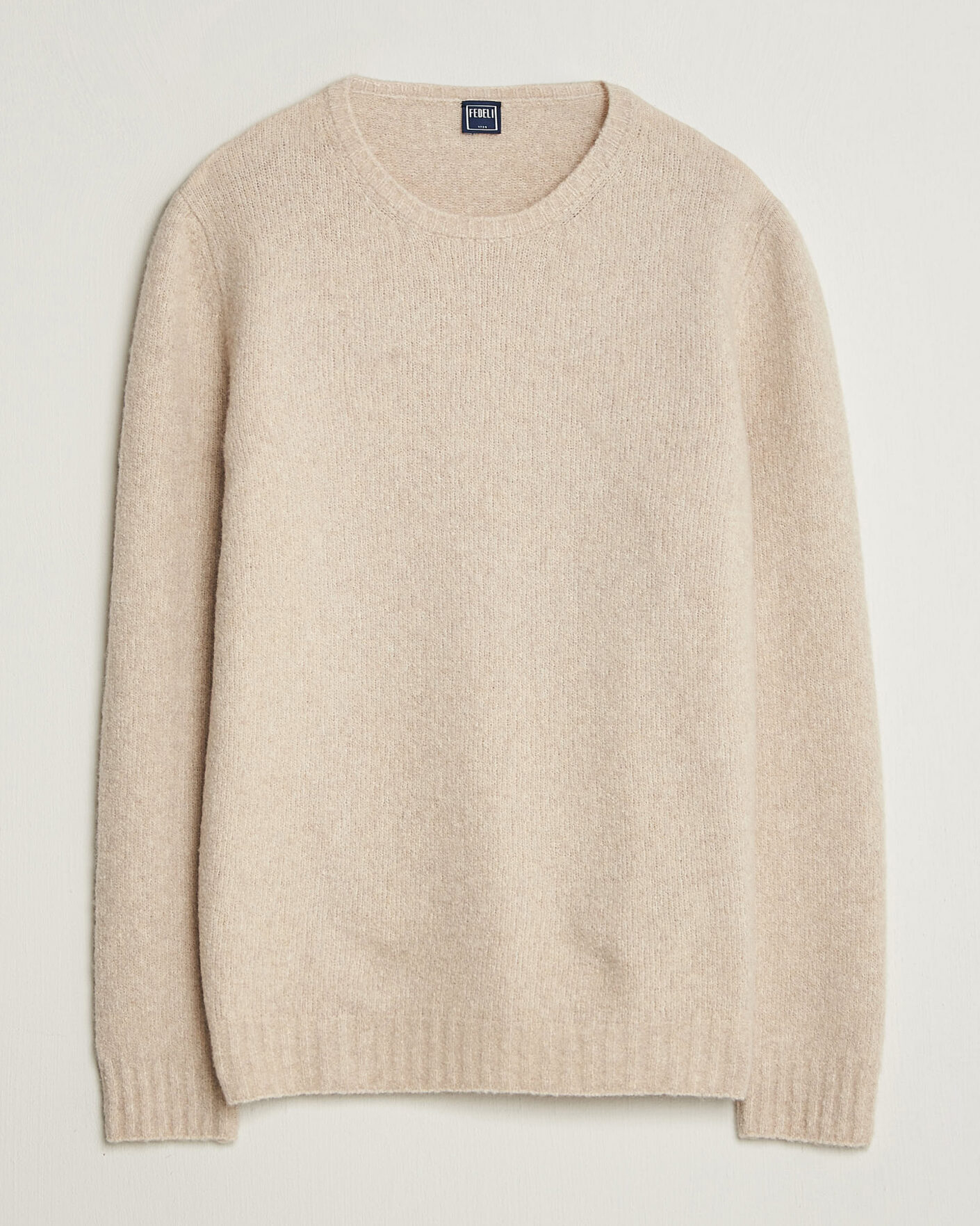 Mies | Puserot | Fedeli | Cashmere Blend Boucle Sweater Light Grey