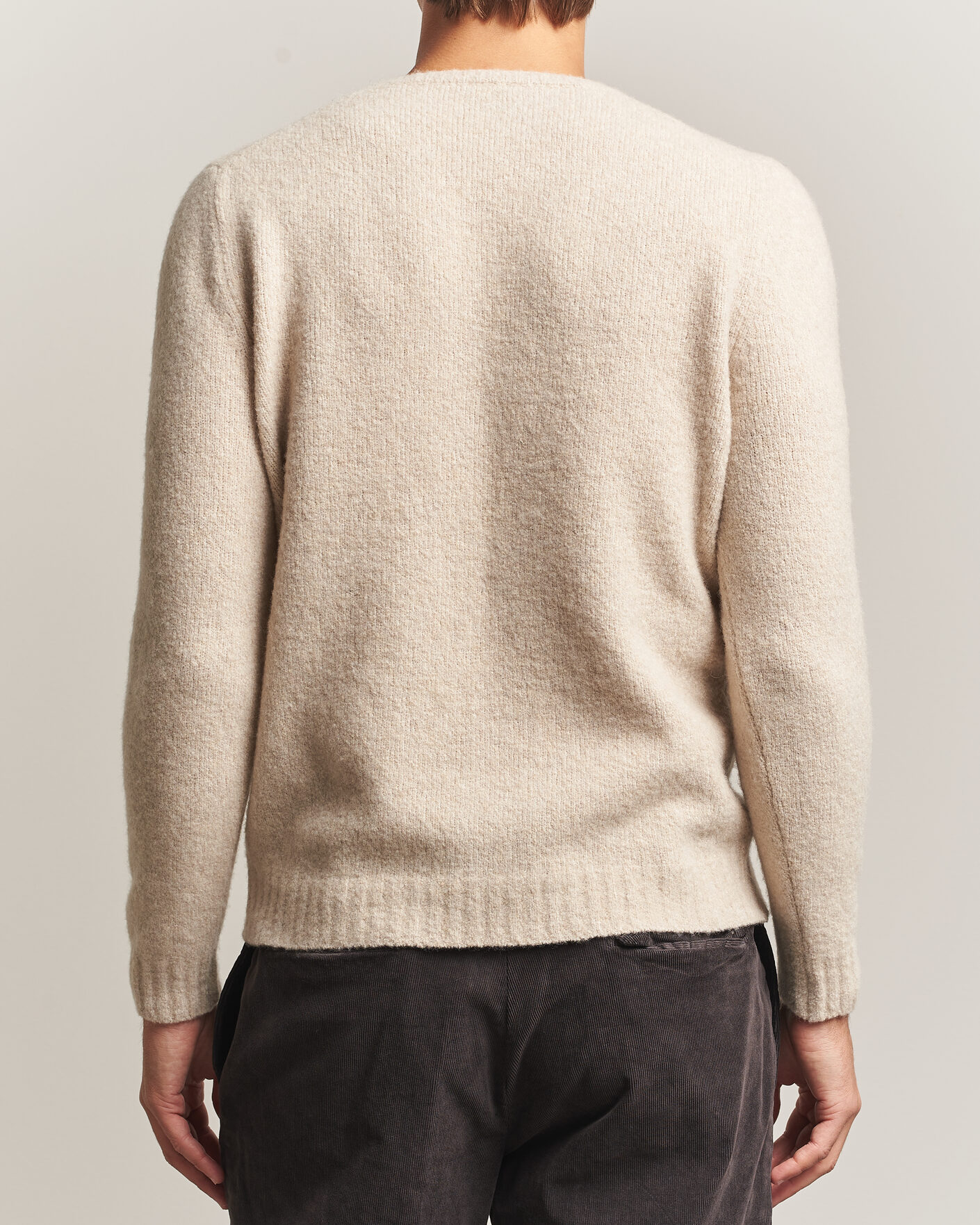 Mies | Puserot | Fedeli | Cashmere Blend Boucle Sweater Light Grey