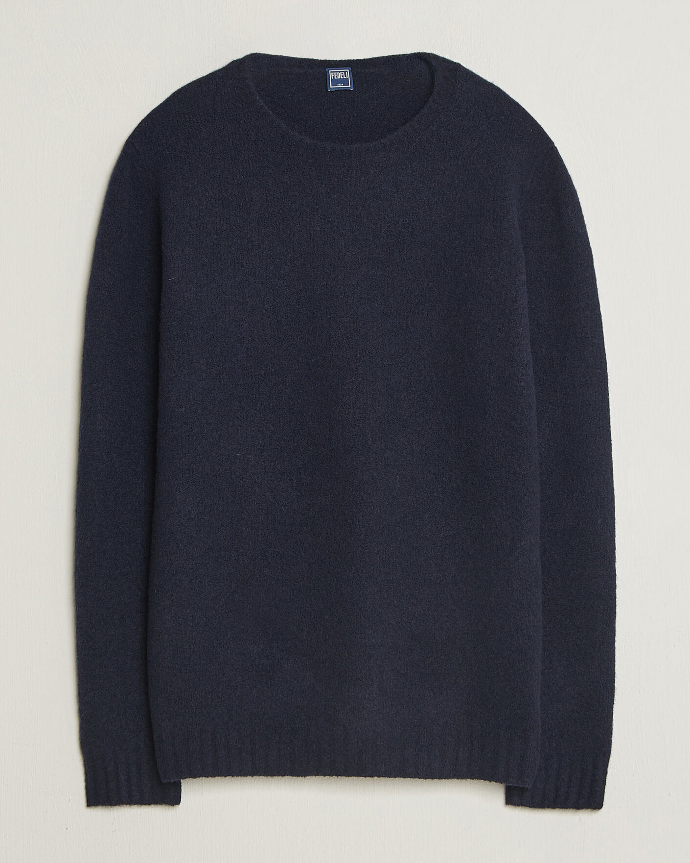 Mies | Puserot | Fedeli | Cashmere Blend Boucle Sweater Navy