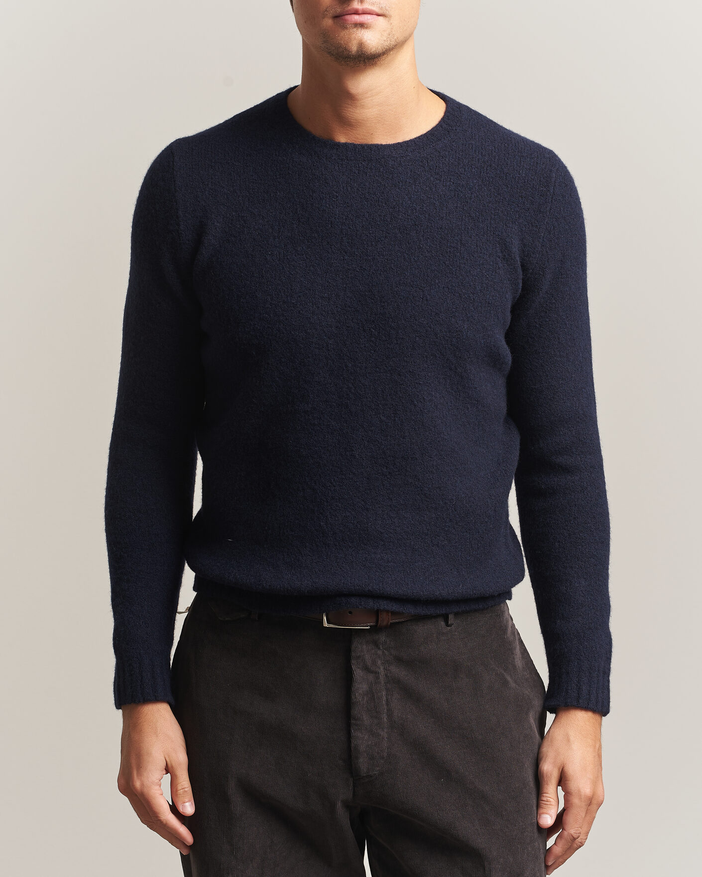 Mies | Puserot | Fedeli | Cashmere Blend Boucle Sweater Navy
