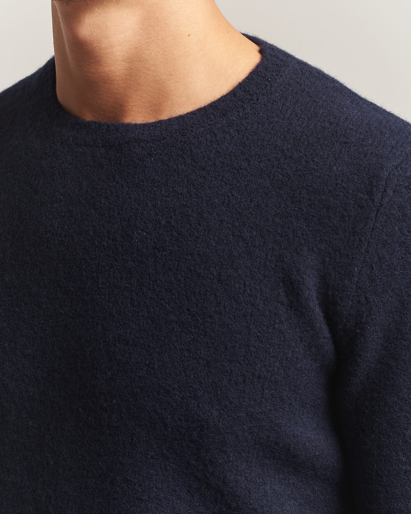 Mies | Puserot | Fedeli | Cashmere Blend Boucle Sweater Navy