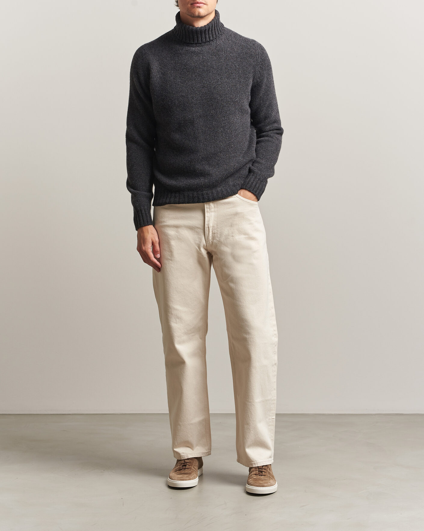 Mies | Puserot | Fedeli | Wool/Cashmere Rollneck Anthracite