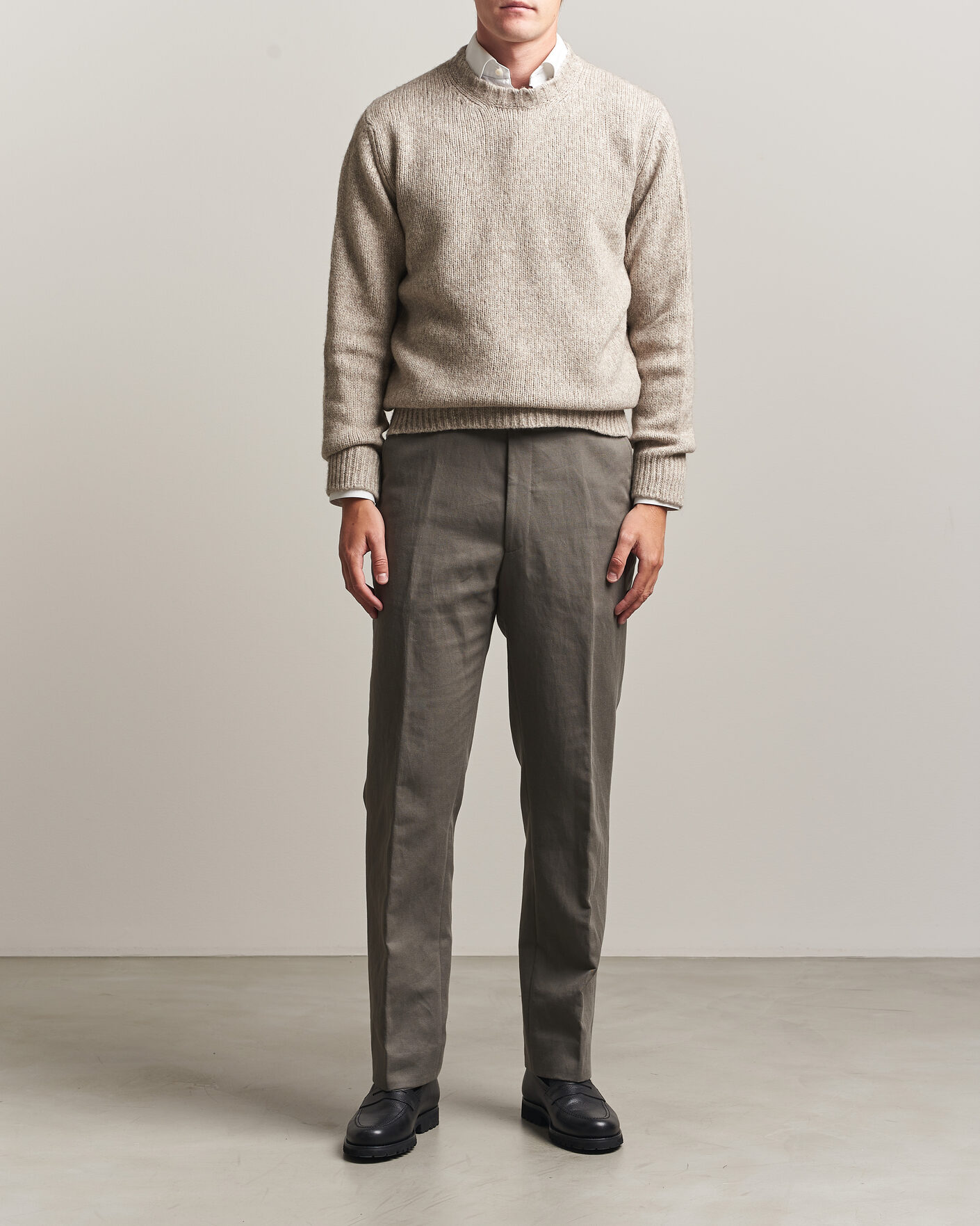 Mies | Puserot | Fedeli | Yak Blend Sweater Beige Melange