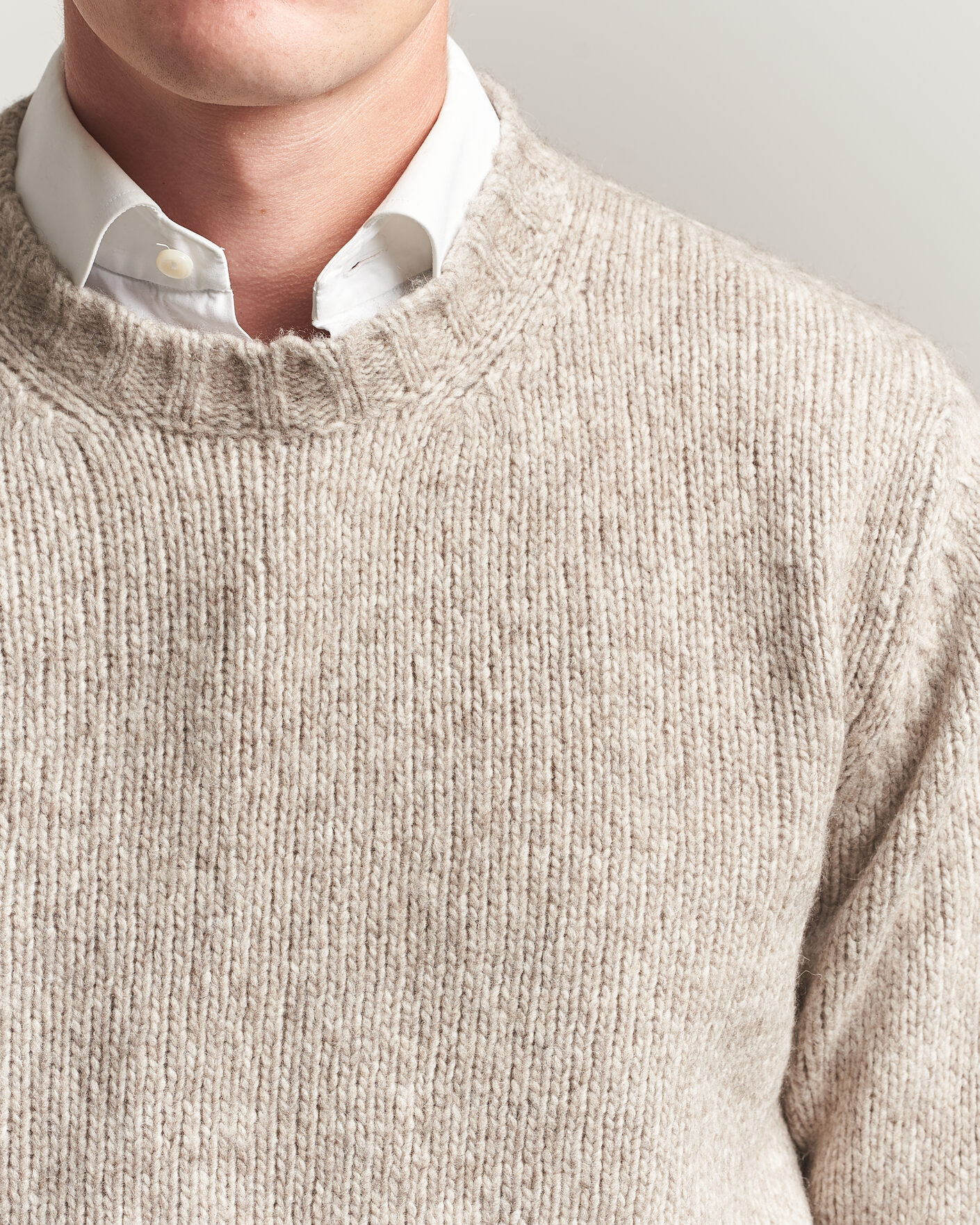 Mies | Puserot | Fedeli | Yak Blend Sweater Beige Melange