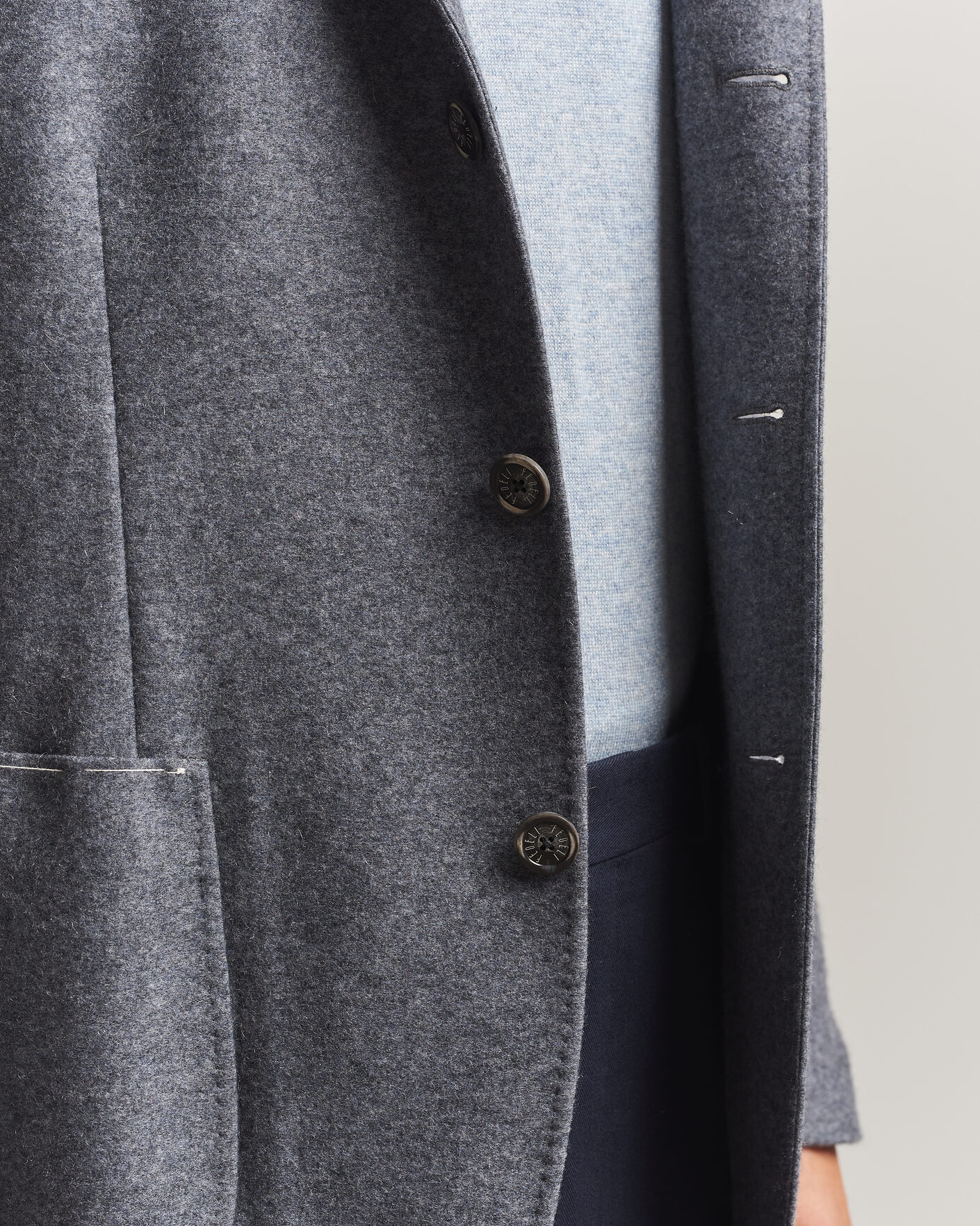 Mies | Pikkutakit | Fedeli | Cashmere Flannel Jacket Grey Melange