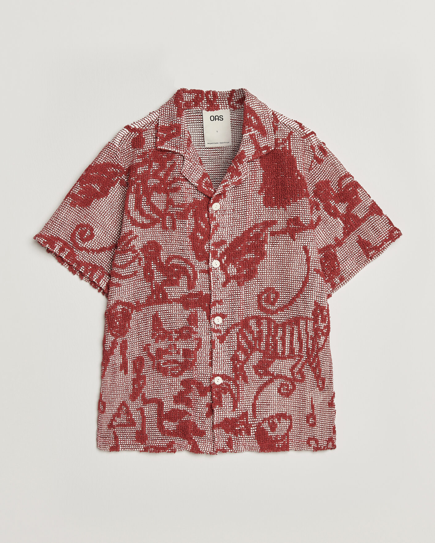 Mies | Kauluspaidat | OAS | Arcano Cuba Short Sleeve Shirt Red