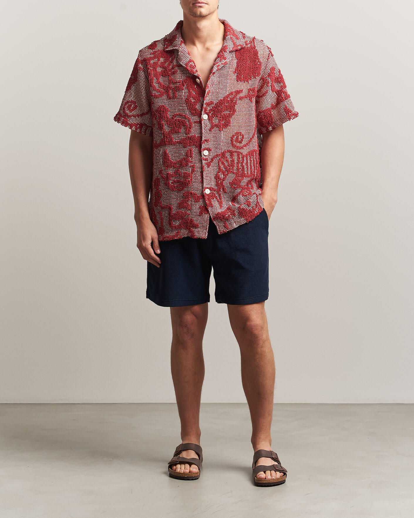 Mies | Kauluspaidat | OAS | Arcano Cuba Short Sleeve Shirt Red