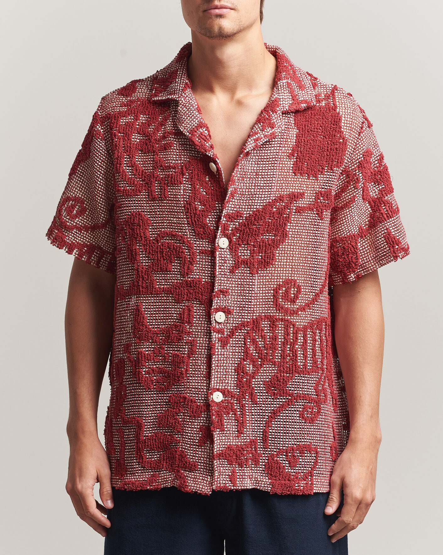 Mies | Kauluspaidat | OAS | Arcano Cuba Short Sleeve Shirt Red