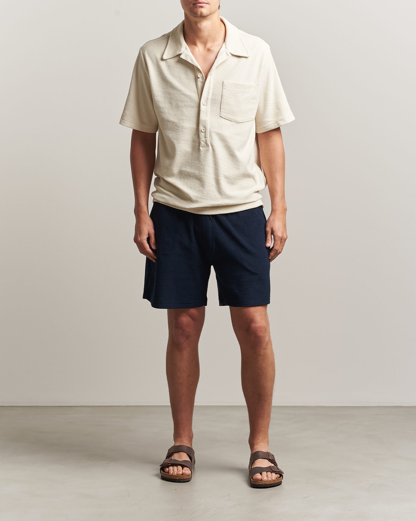 Mies | Pikeet | OAS | Novo Regular Fit Terry Polo Ecru