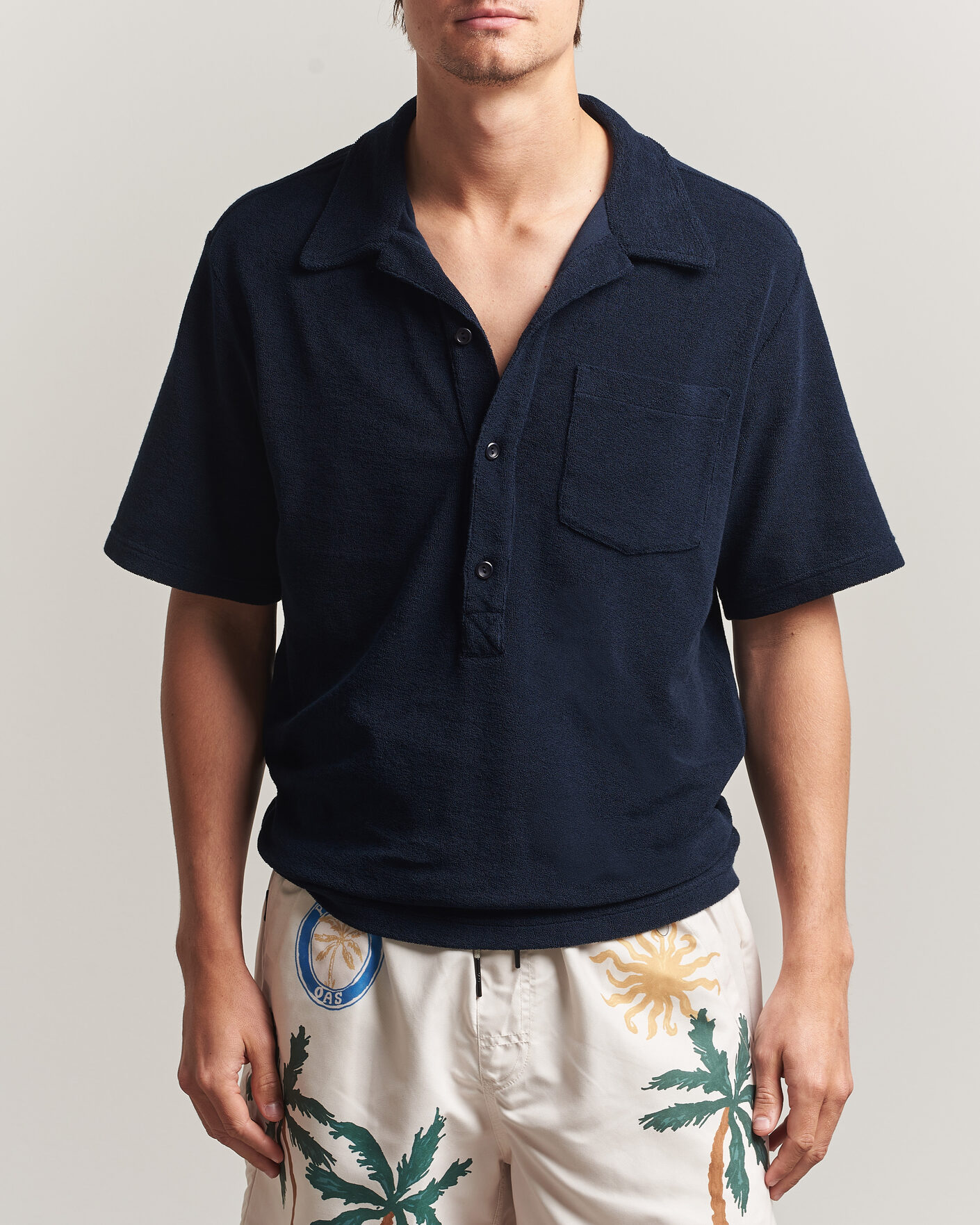 Mies | Pikeet | OAS | Novo Regular Fit Terry Polo Dark Blue