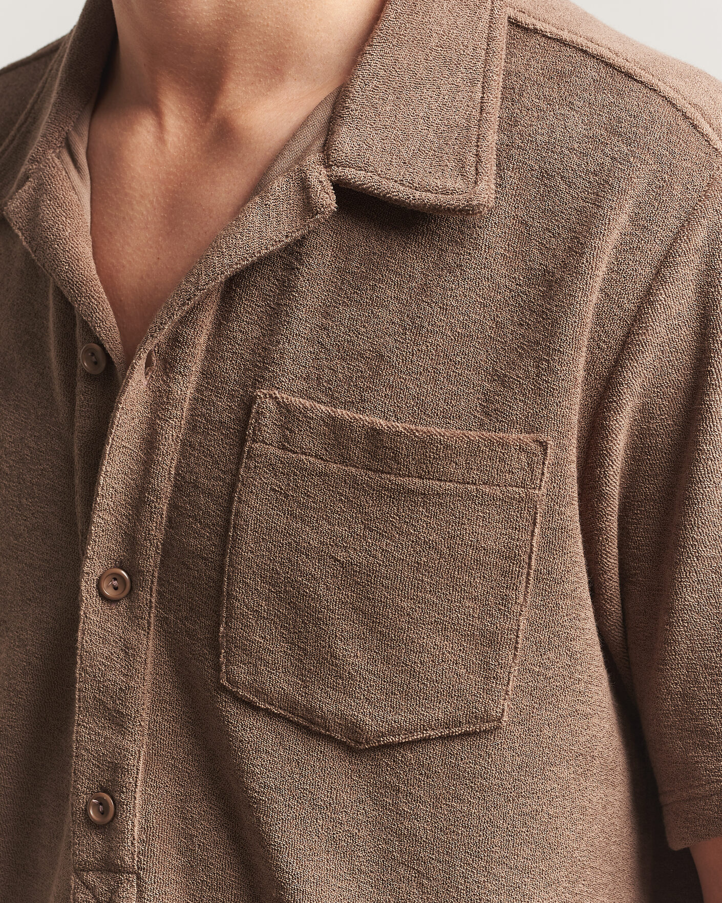 Mies | Pikeet | OAS | Novo Regular Fit Terry Polo Brown