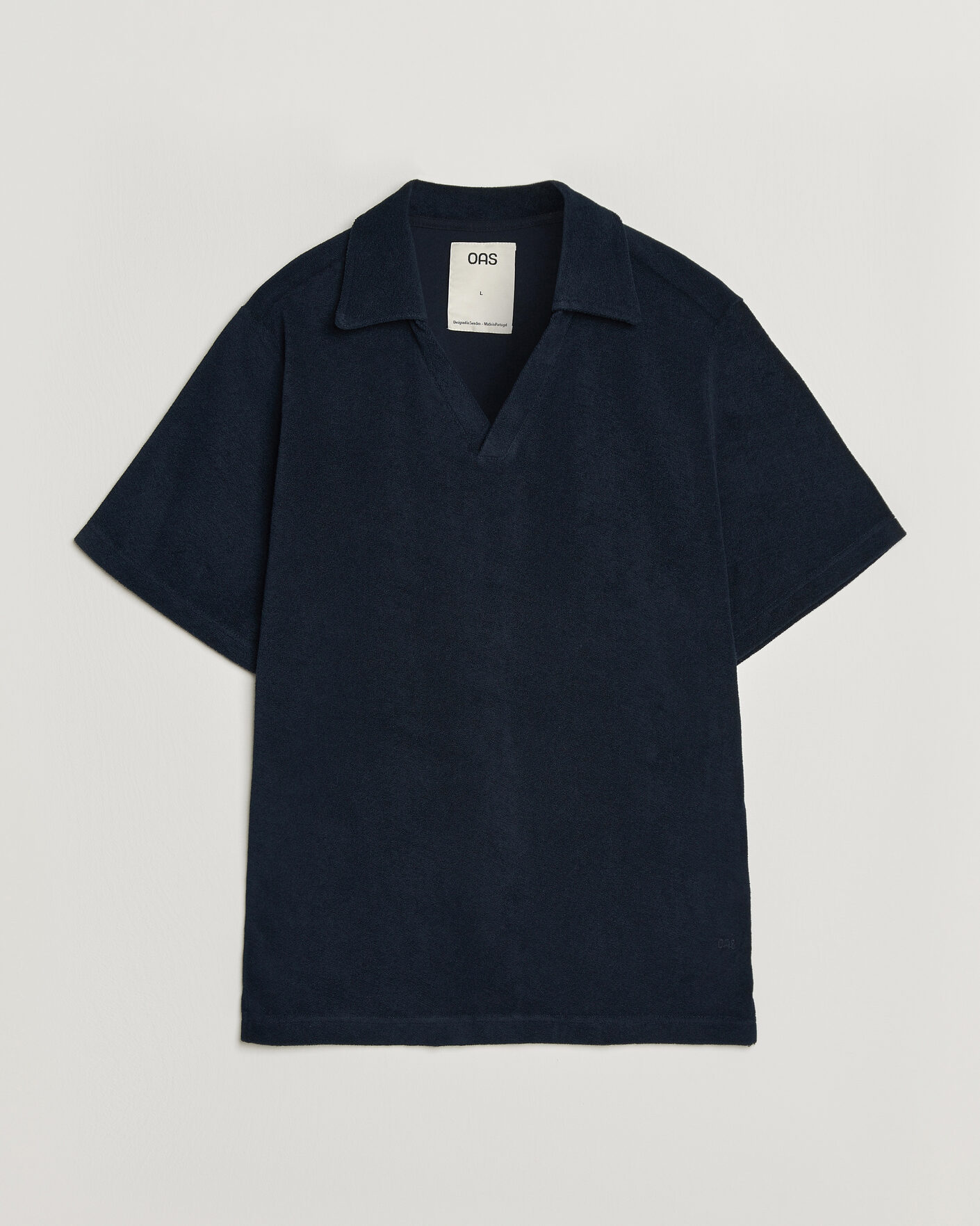 Mies | Pikeet | OAS | Serif Regular Fit Terry Open Collar Polo Dark Blue