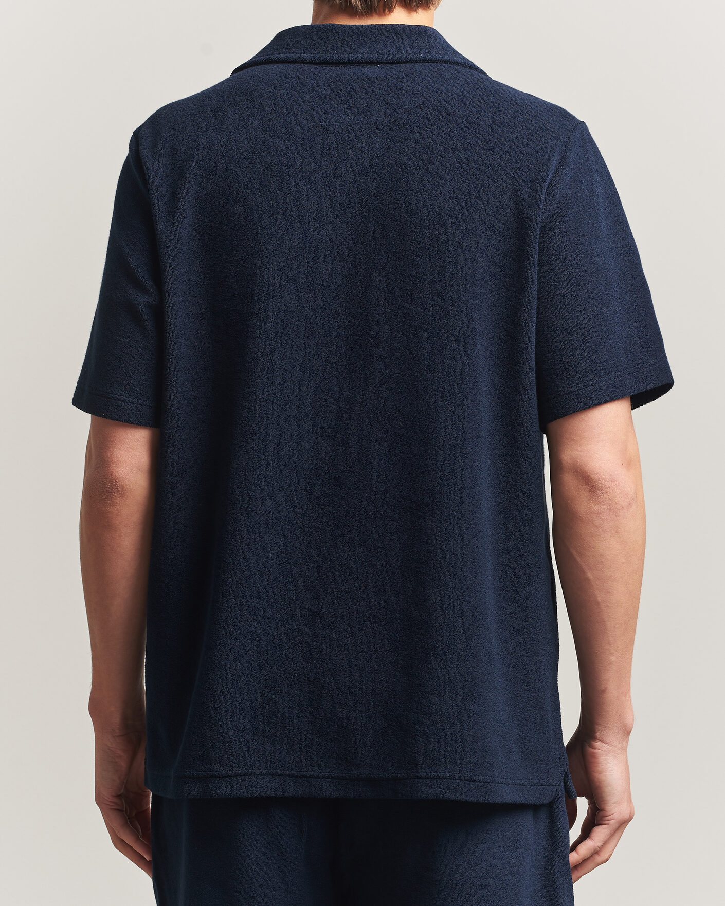 Mies | Pikeet | OAS | Serif Regular Fit Terry Open Collar Polo Dark Blue